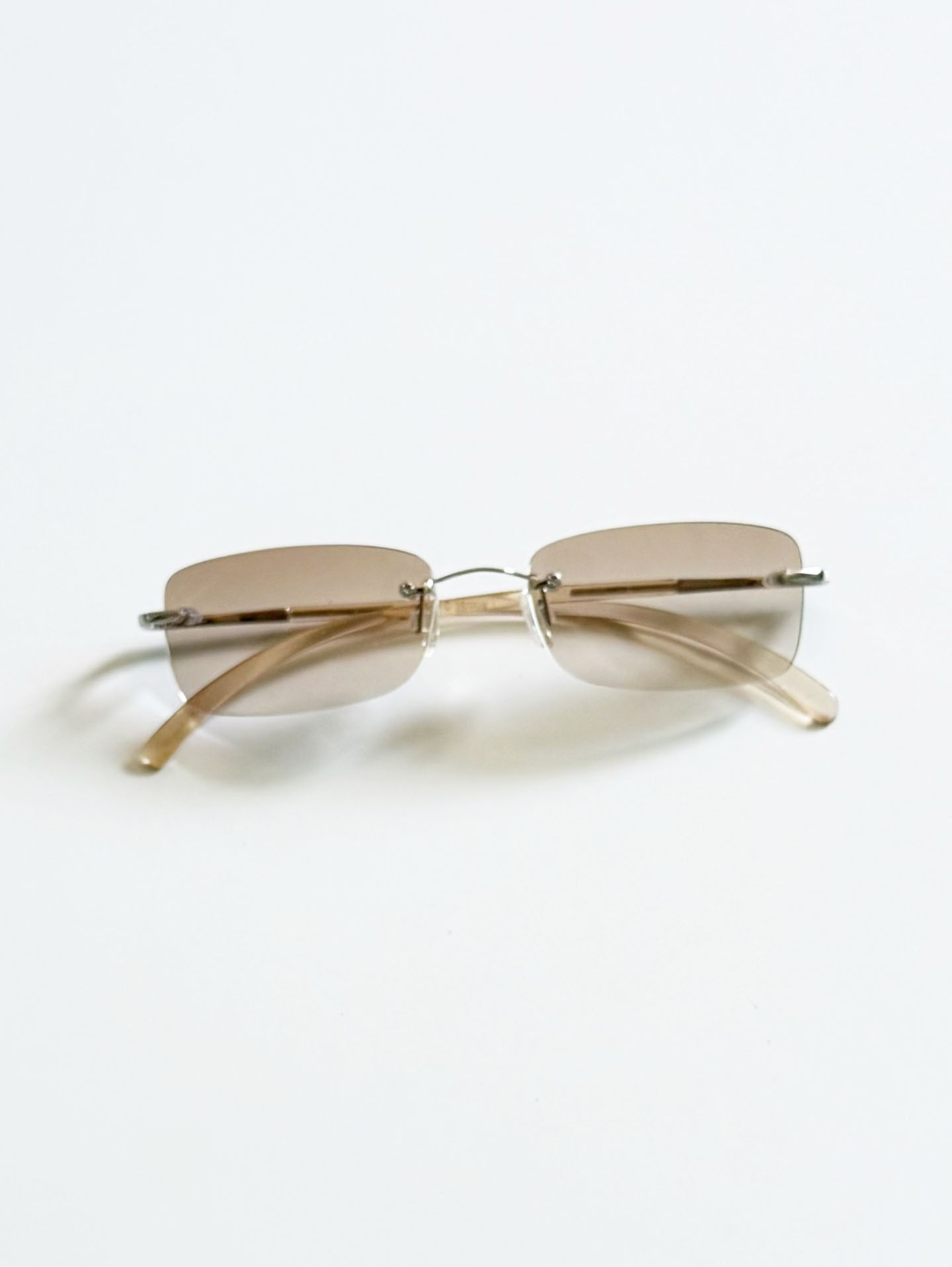 CAPRIO Rimless Square Metal Tinted Sunglasses