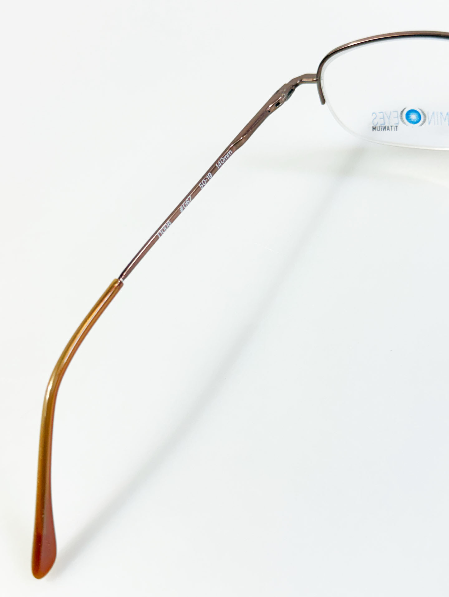 ILLUMIN EYES Bronze Titanium Semi-Rimless Square Frame Glasses