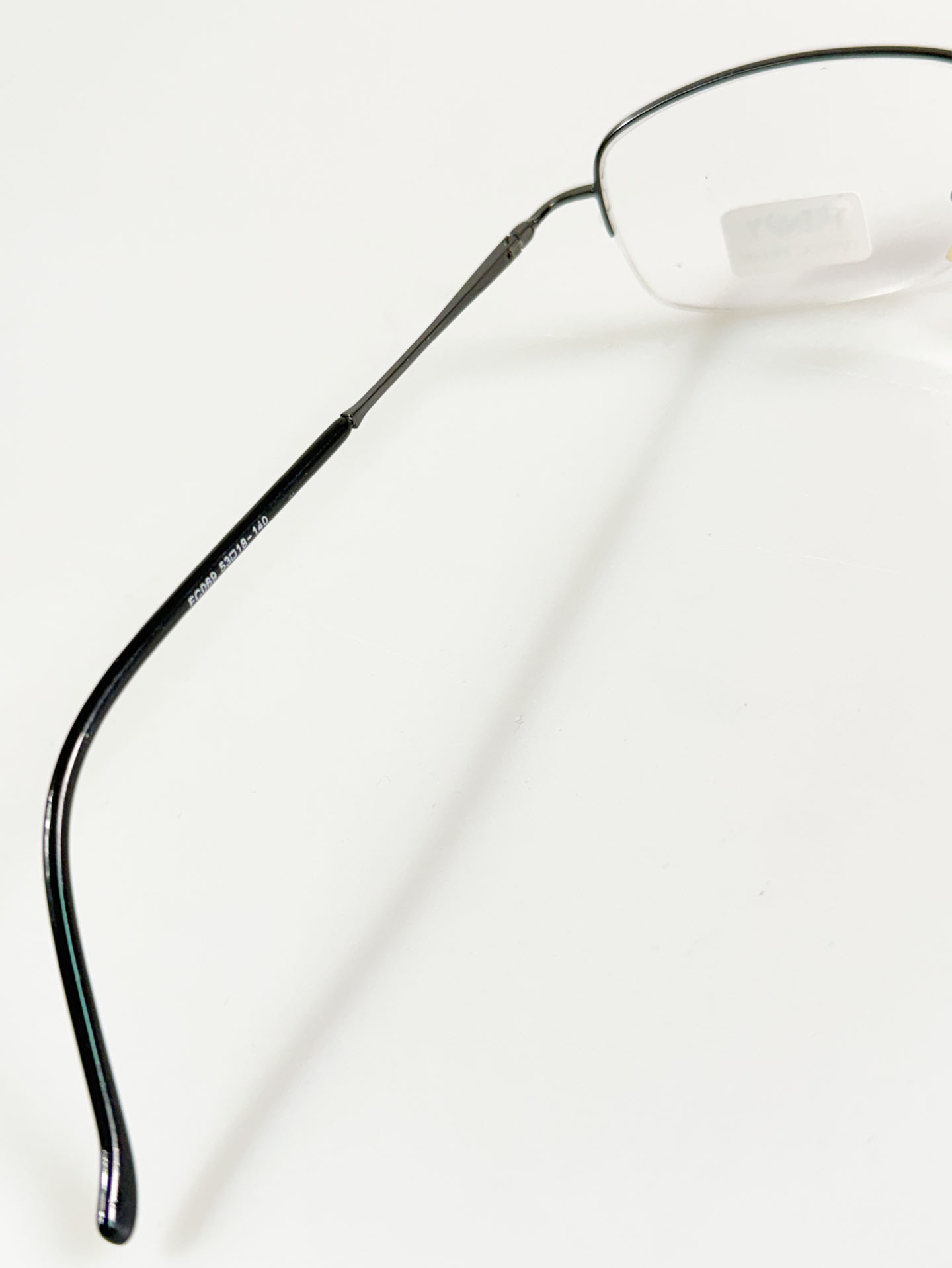 TRENDY Gunmetal Square Half-Rim Glasses