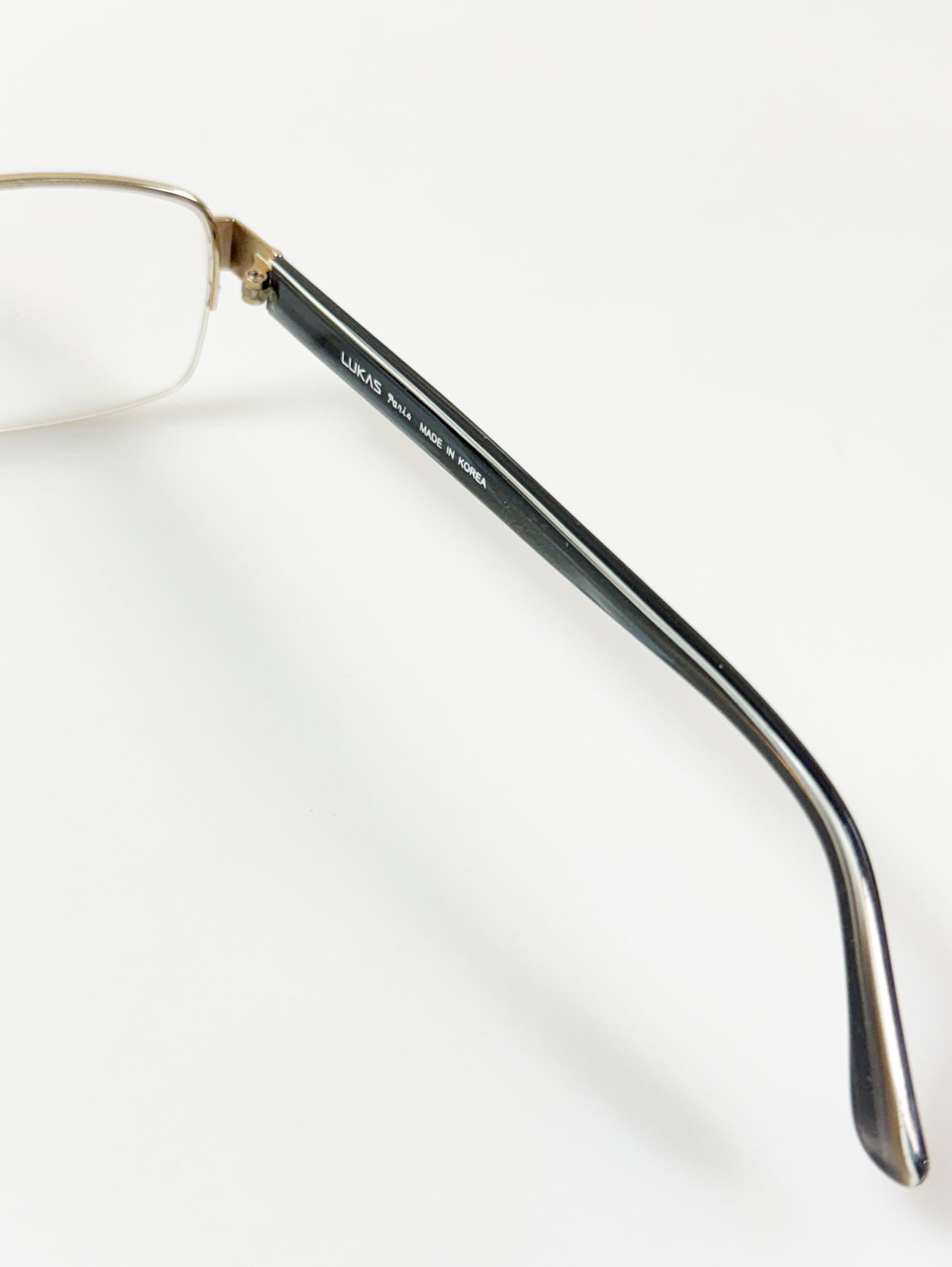 LUKAS Paris Gold Square Half-Rim Metal Glasses