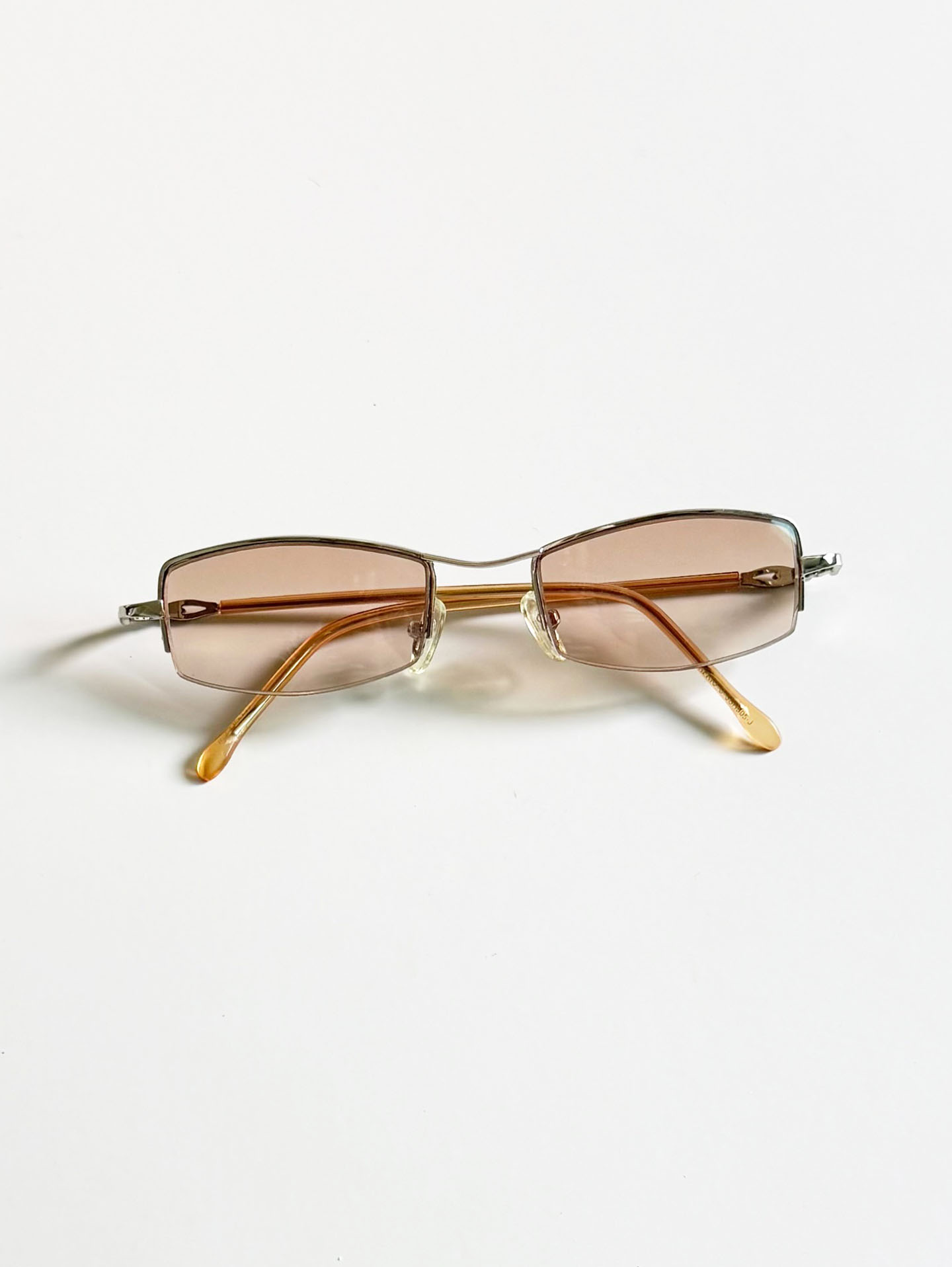 CAPRIO Semi-Rimless Square Metal Tint Sunglasses
