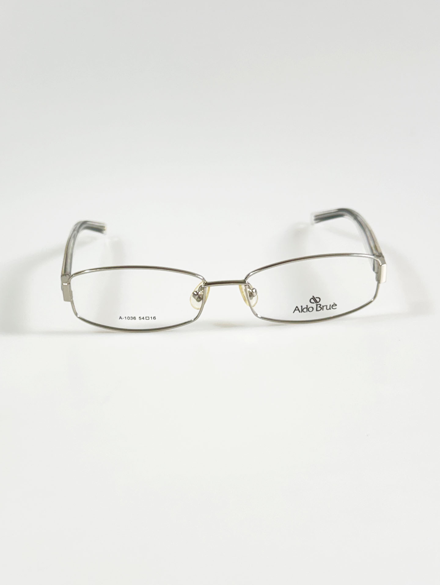 Aldo Brue Silver Slim Square Metal Glasses