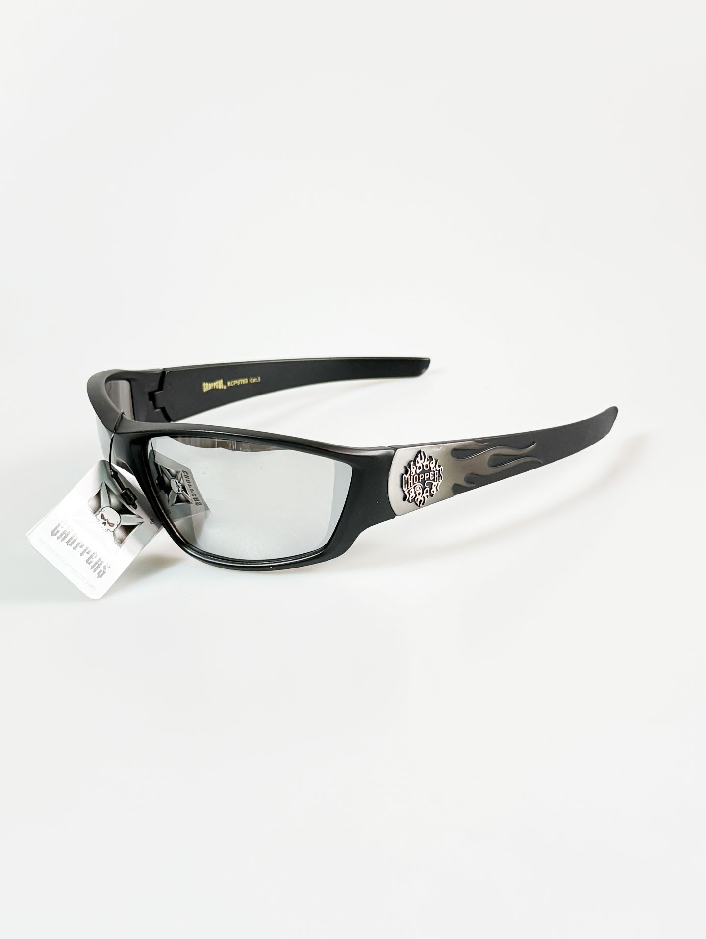 CHOPPERS Wraparound Matte Black Square Frame Sunglasses