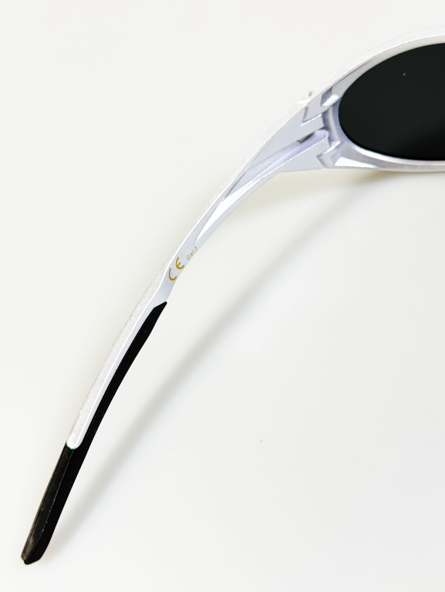 Silver Wraparound Oval Acetate Sport Sunglasses