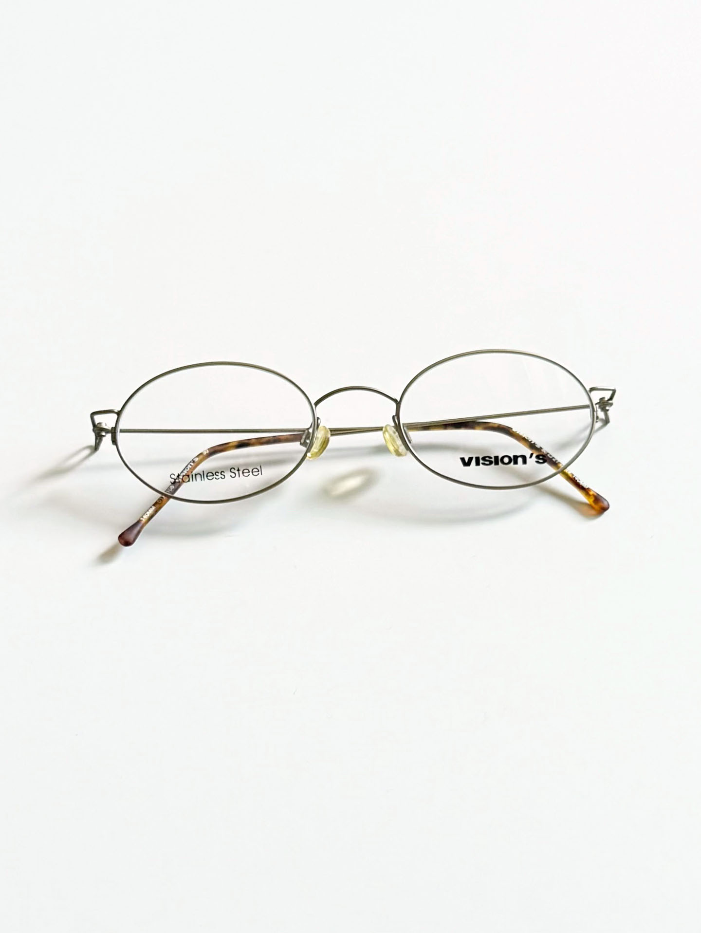 90's VISION'S Matte Silver Slim Oval Glasses
