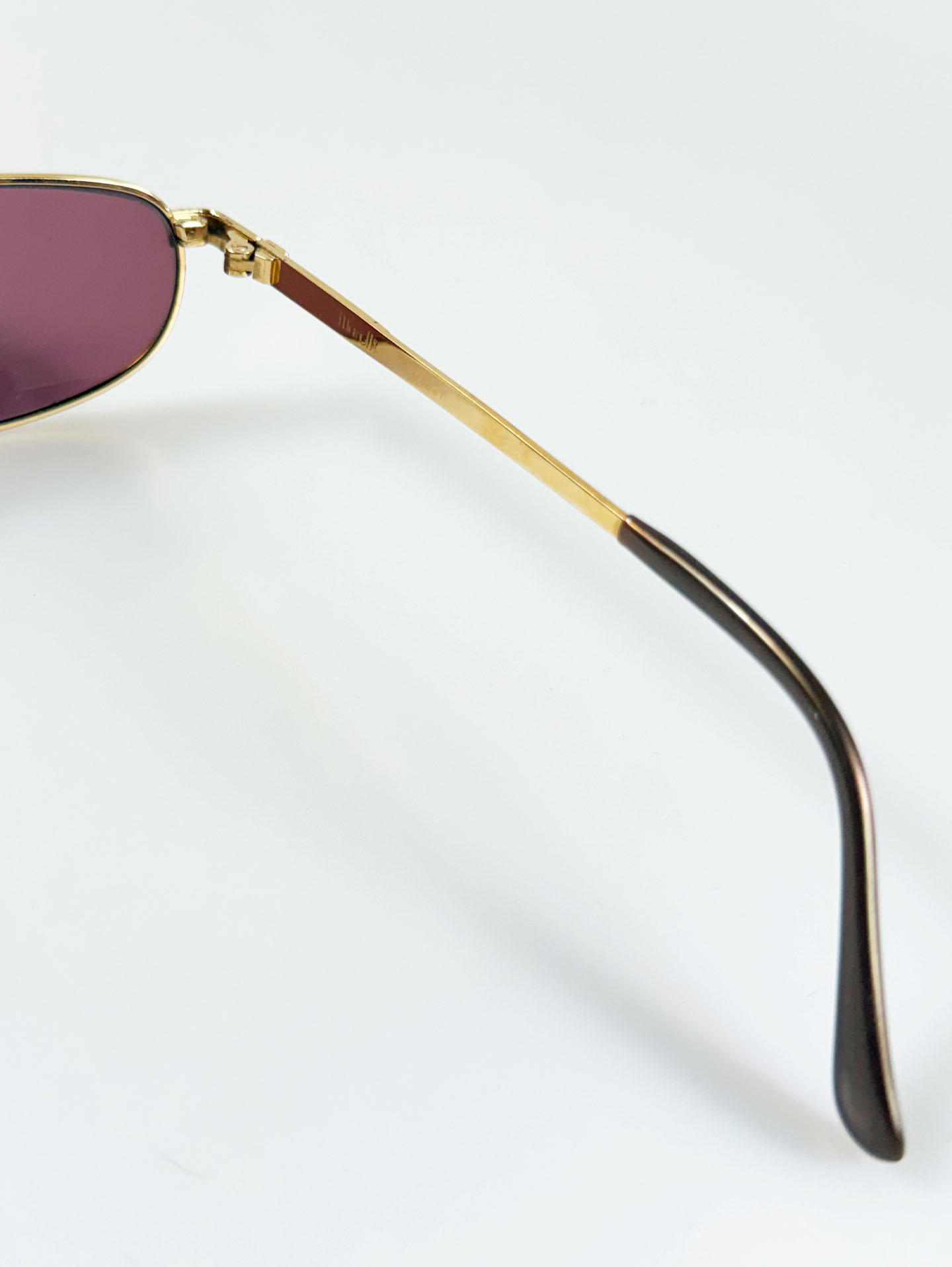 90's Marelli Italy Double Bridge Gold Metal Square Tint Sunglasses