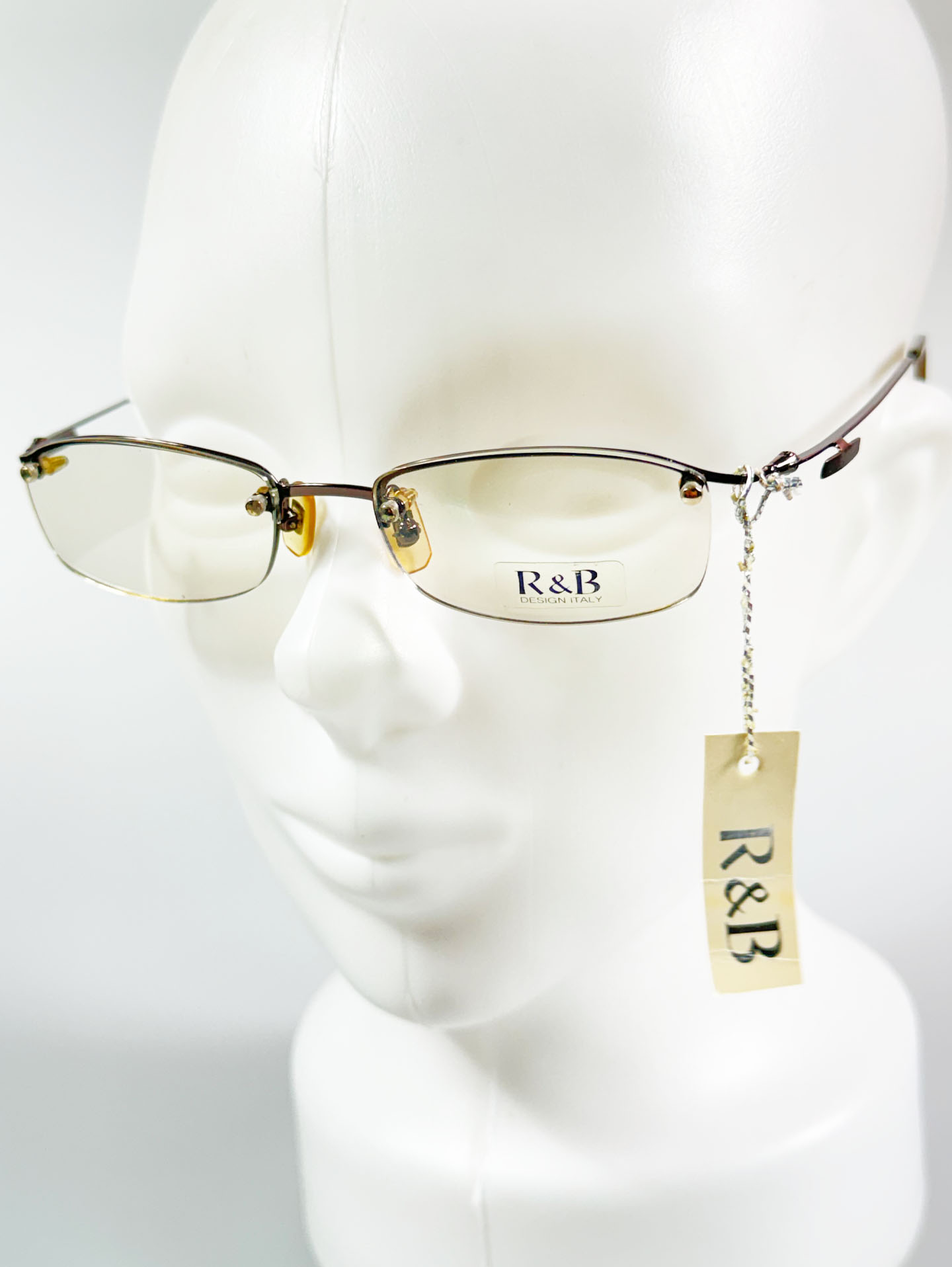 R&B Eyewear Rimless Square Metal Frame Glasses