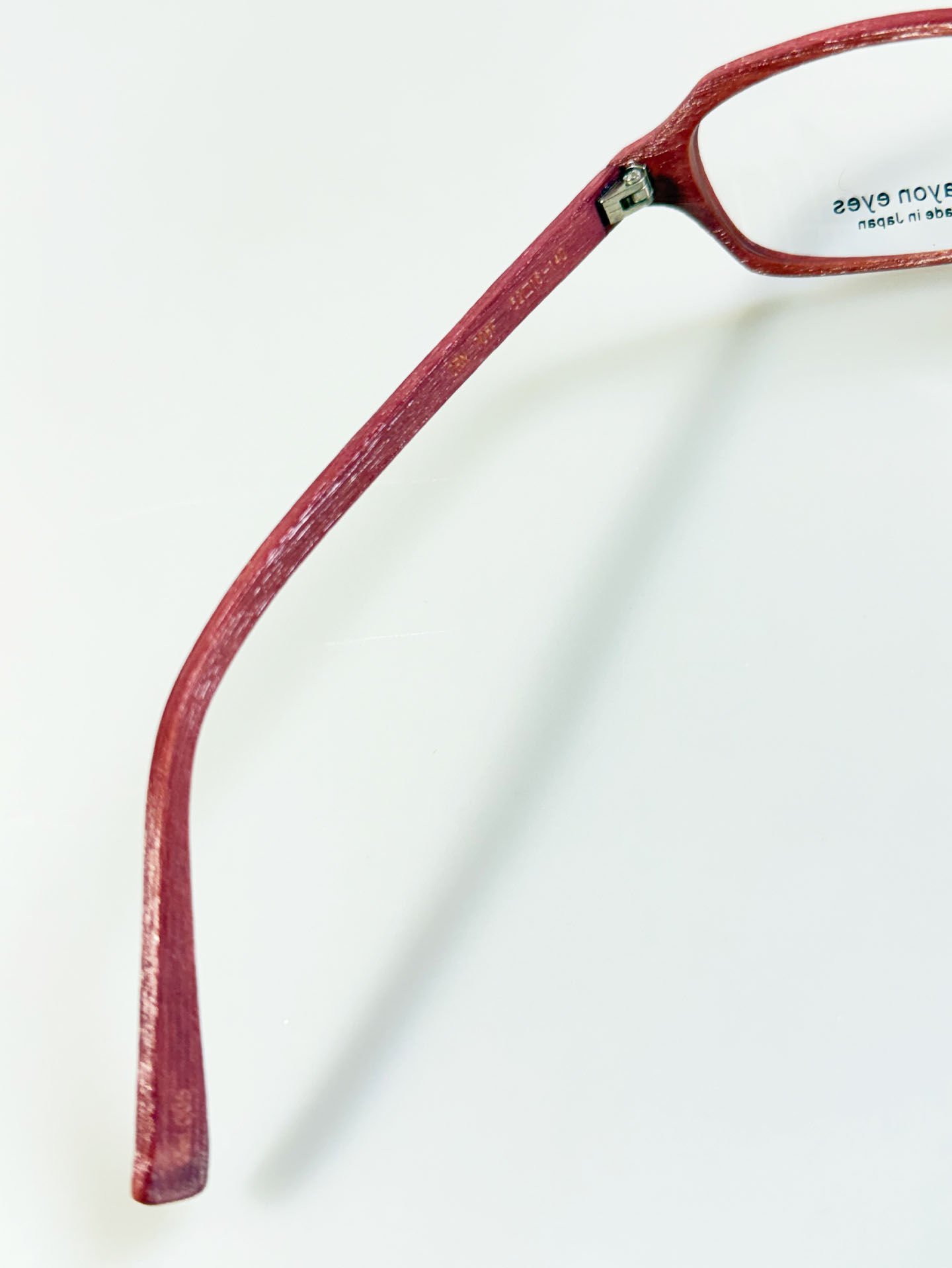 CRAYON EYES Pink Wood Slim Rectangle Frame Glasses (made in Japan)