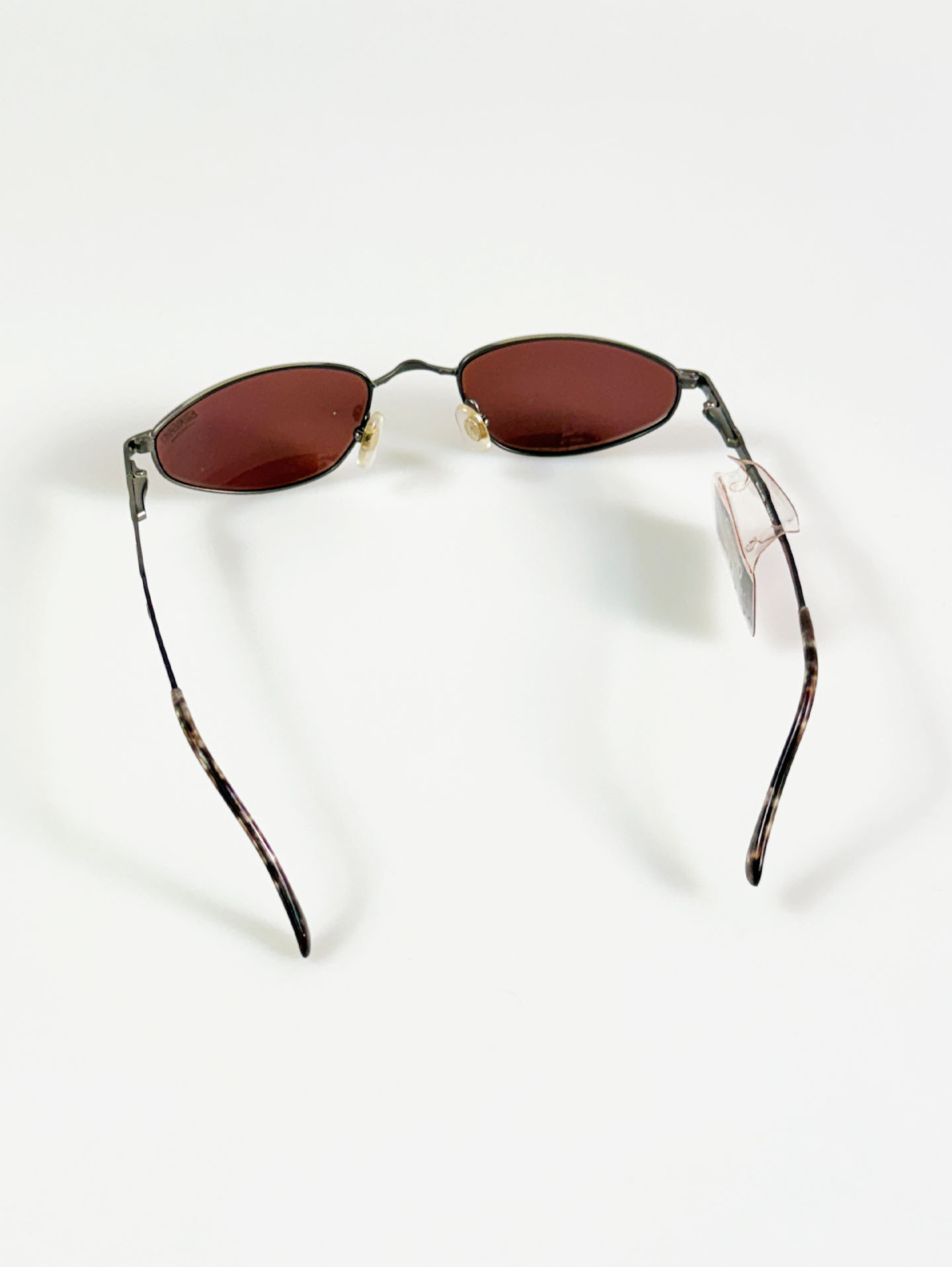 90's SERENO Silver Tone Slim Oval Metal Tint Sunglasses