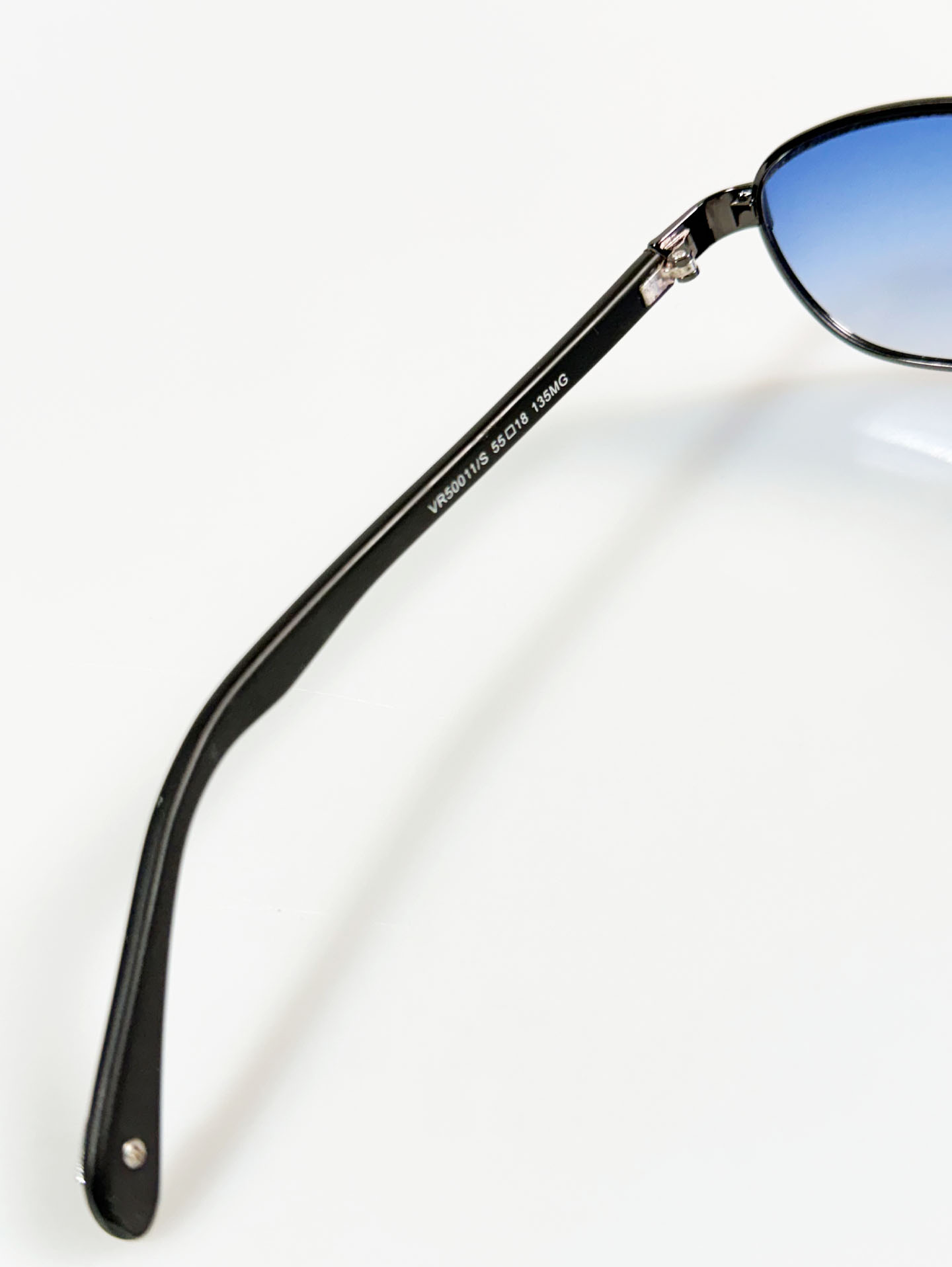90's VALENTINO RUDY Gunmetal Slim Oval Tint Sunglasses