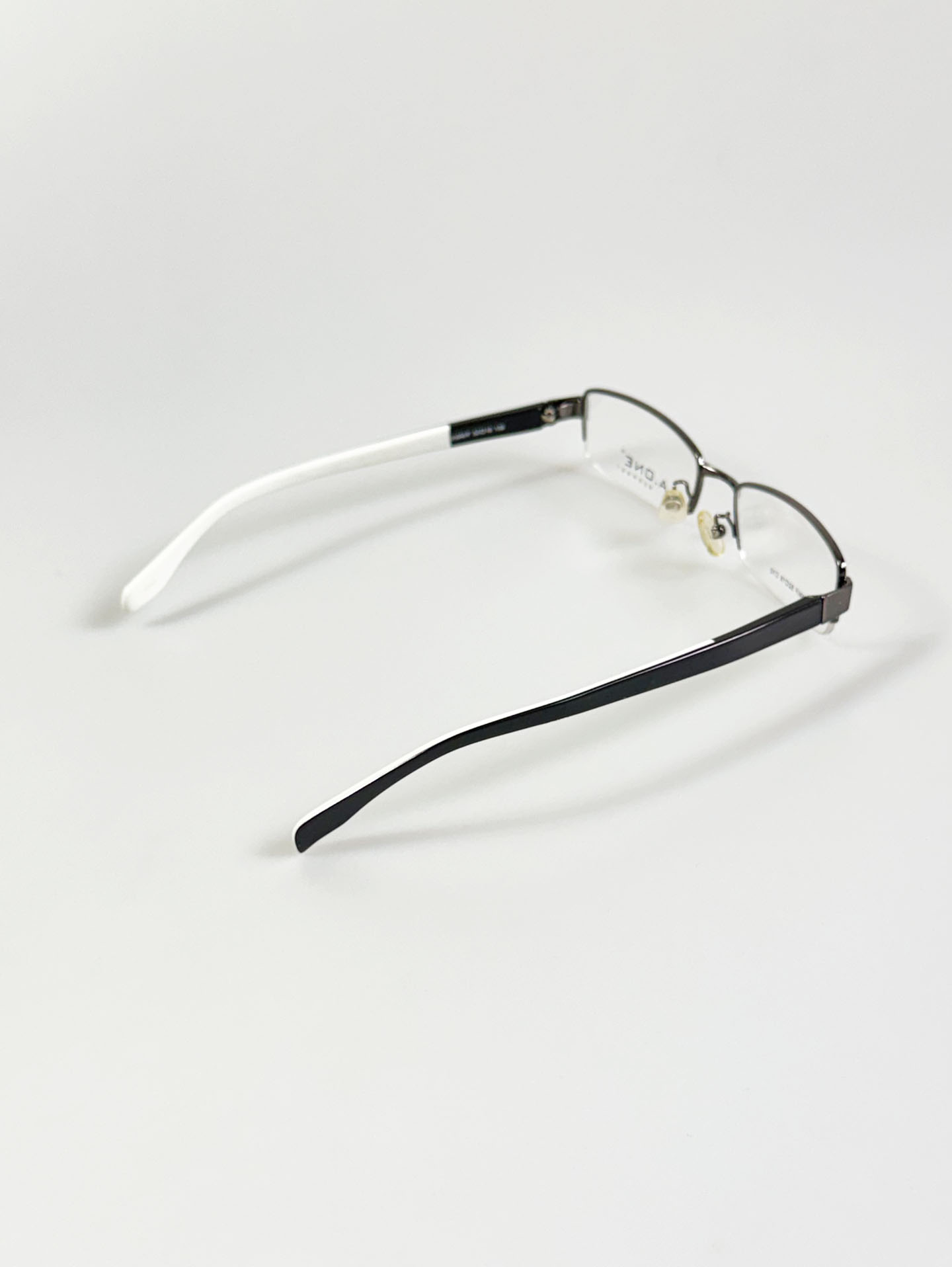 A.ONE Gunmetal Half-Rim Square Glasses