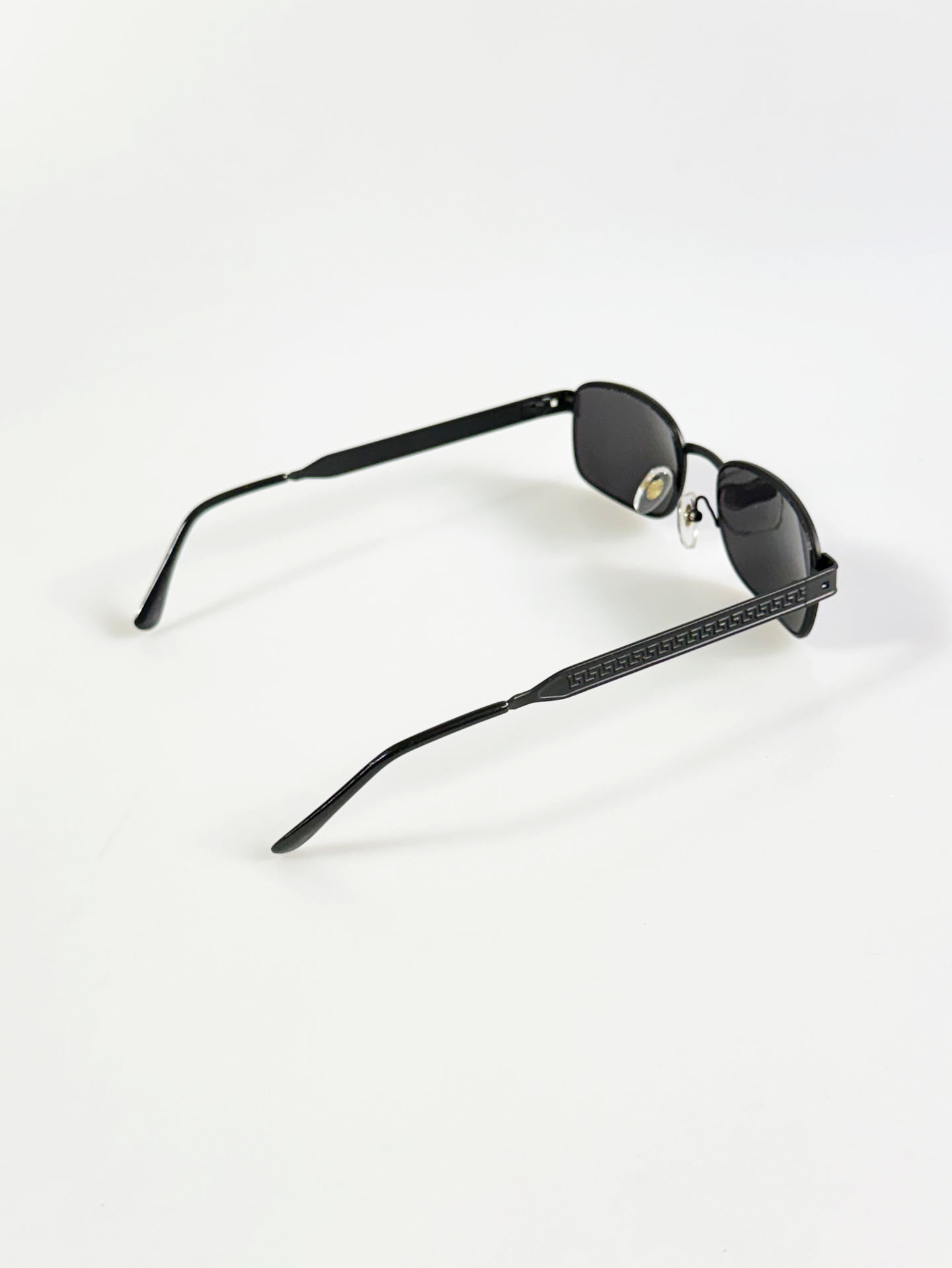 90's JOANNA Black Slim Square Metal Sunglasses