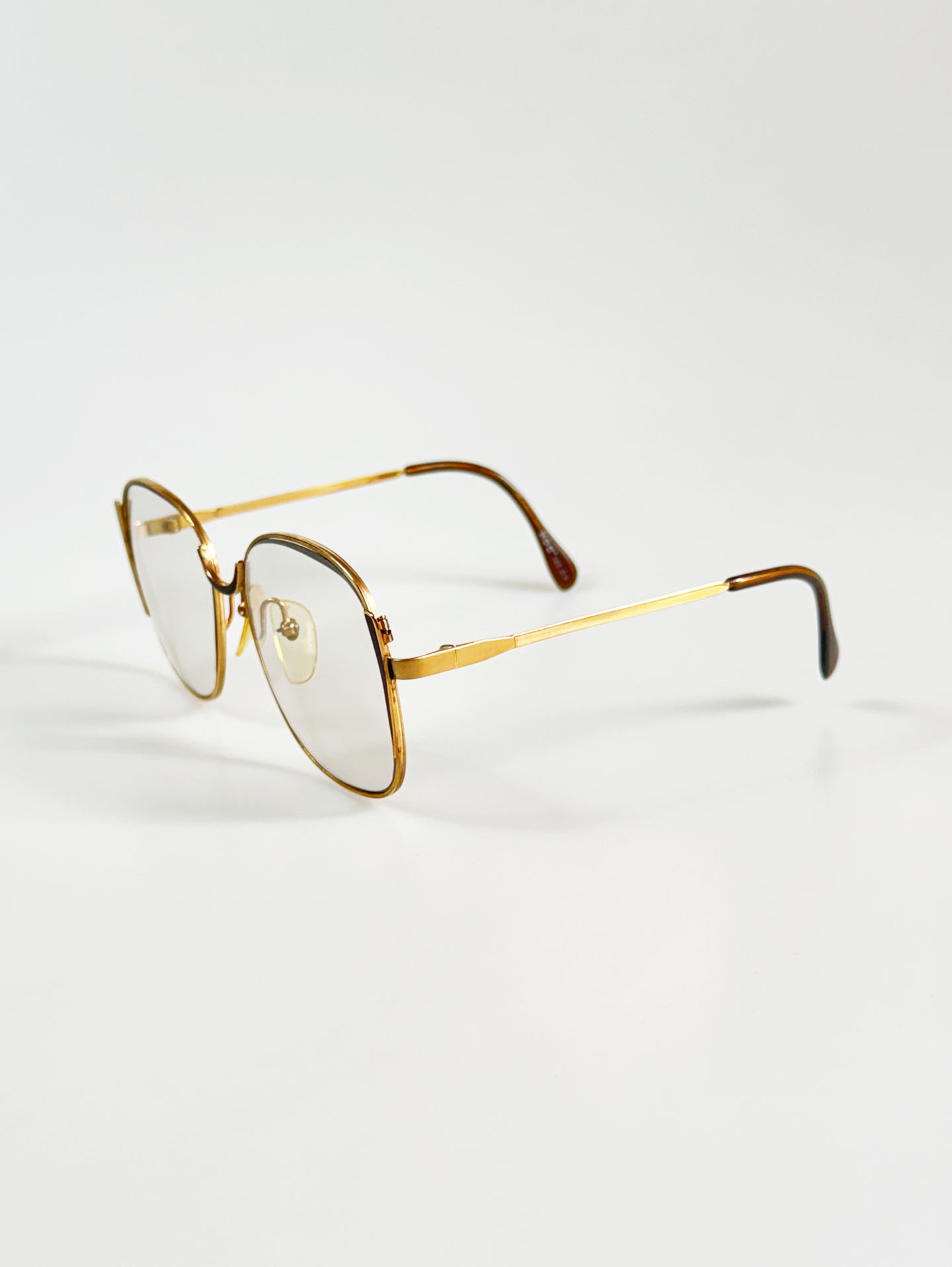 80's HOC Gold Oversized Soft Square Metal Frame Glasses