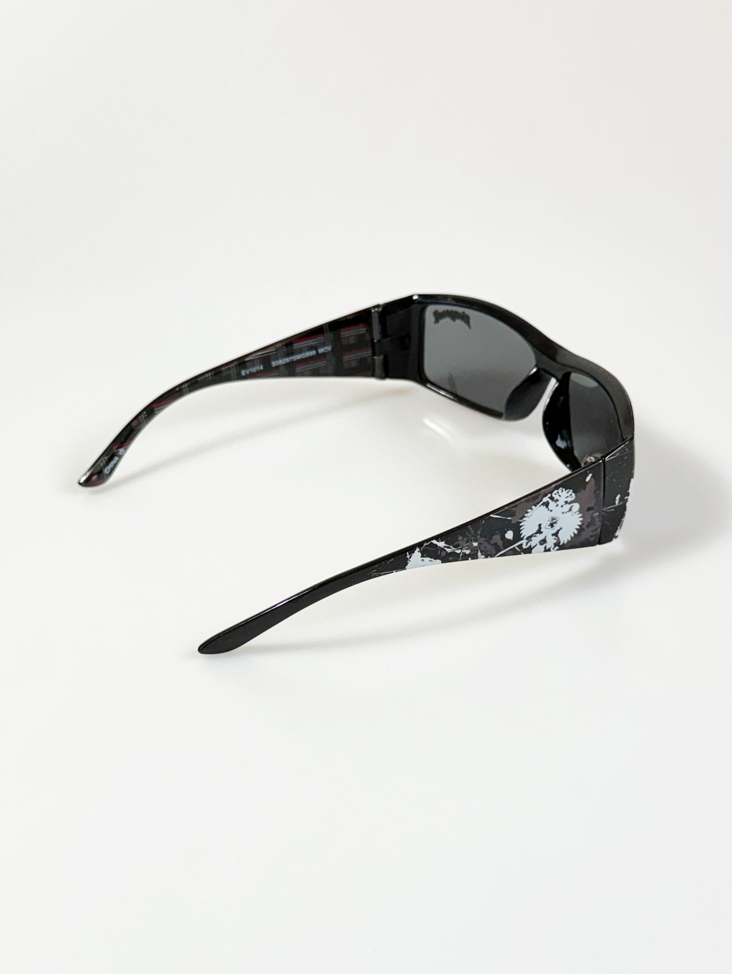 90's MONGOOSE Black Wraparound Splash Graphic Sunglasses