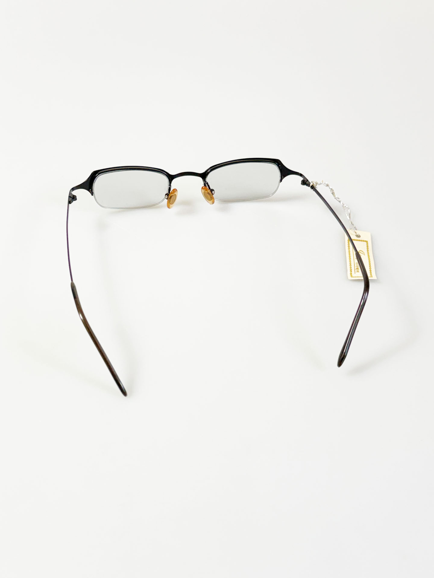 JEEP Black Slim Squuare Semi-Rimless Metal Frame Glasses