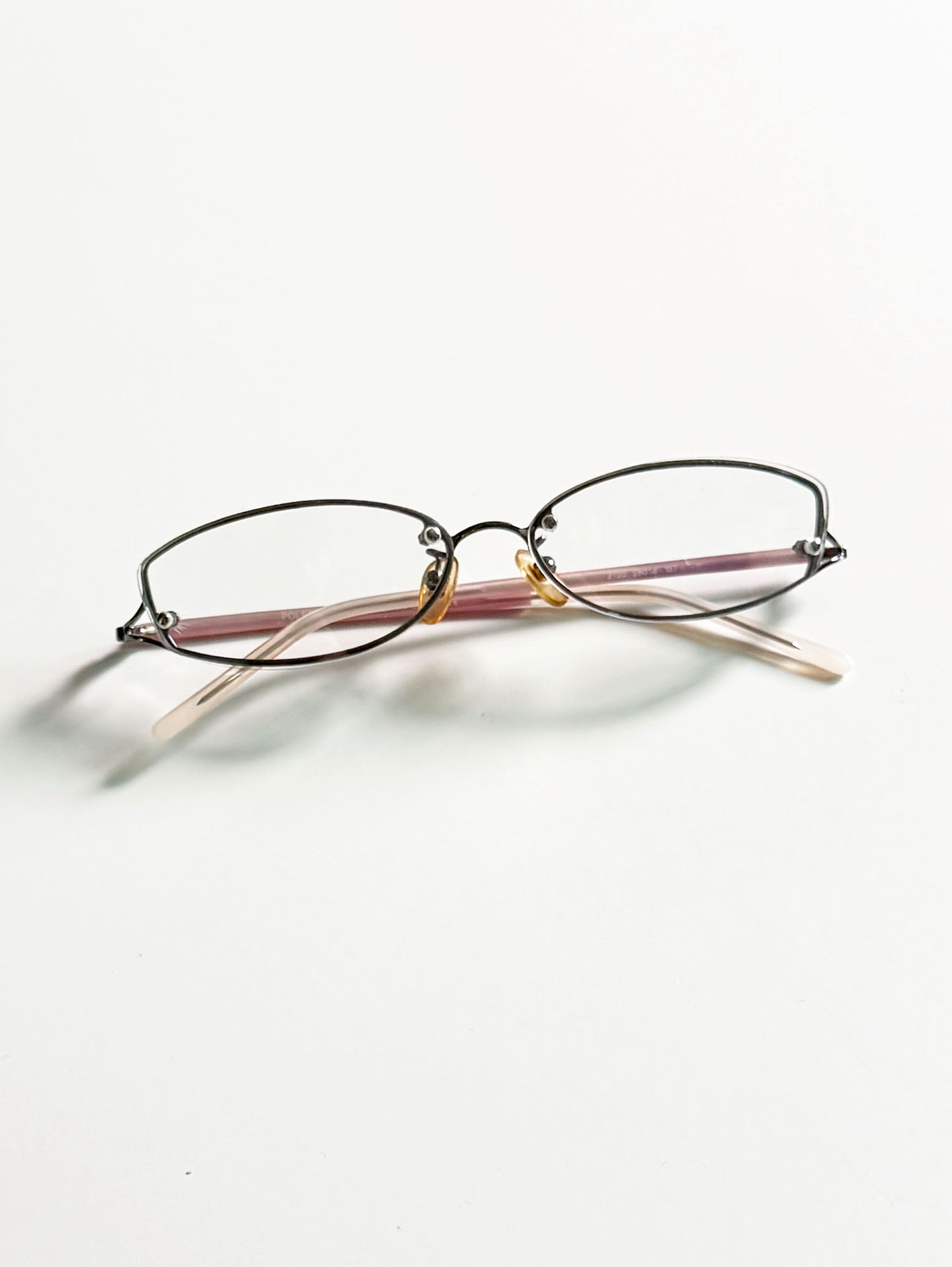 POLESTAR Underrim Silver Oval Metal Glasses