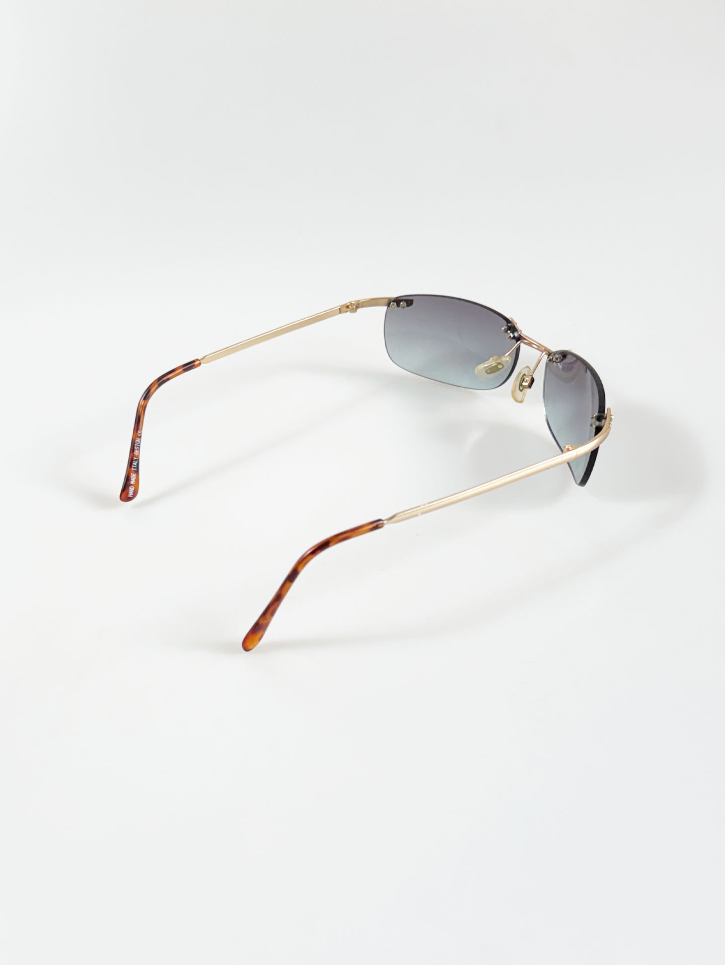 Gold Rimless Square Metal Sunglasses