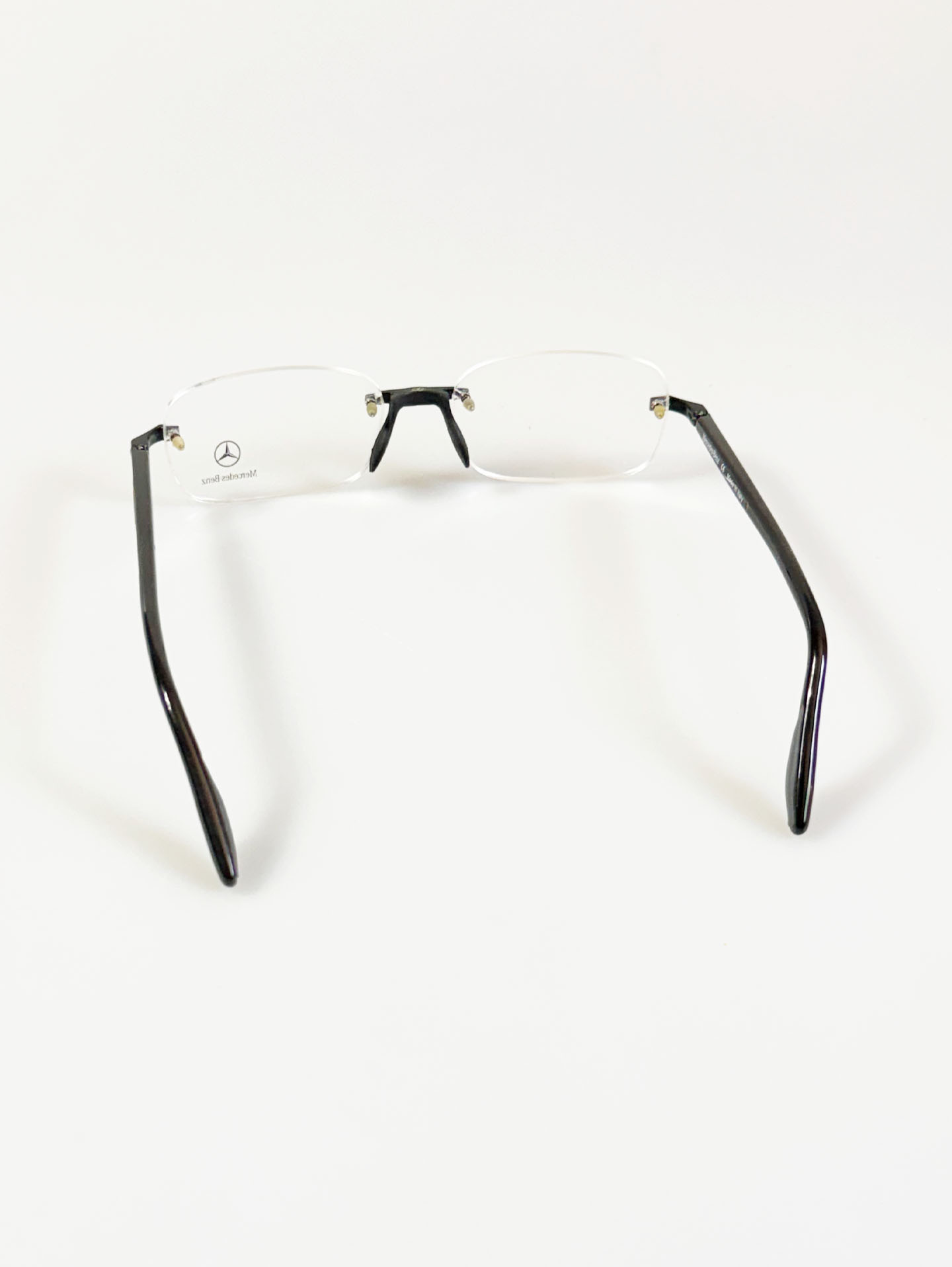 MERCEDES-BENZ Black Rimless Square Frame Glasses
