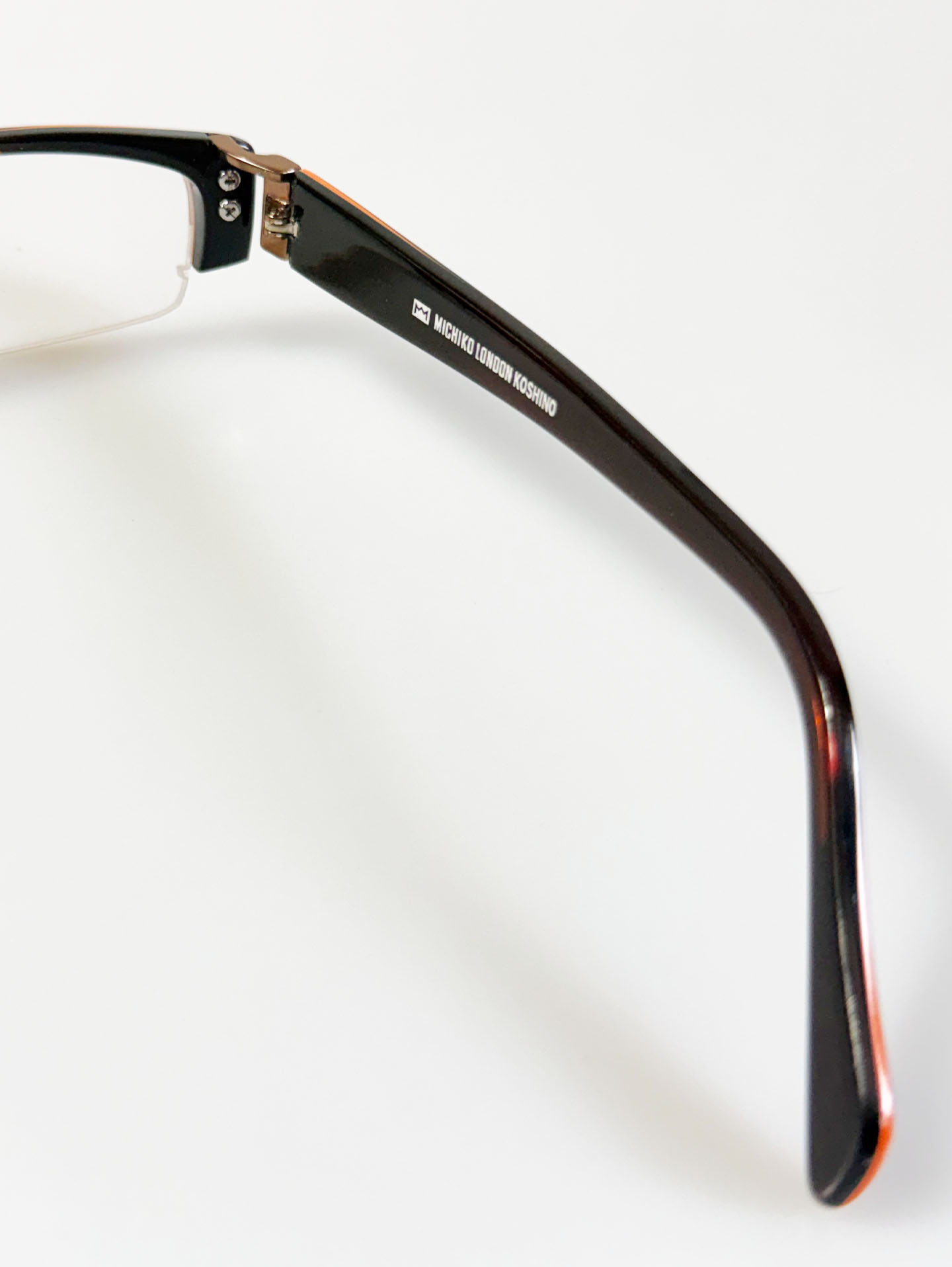 90's Michiko London Half-Rim Square Acetate Glasses