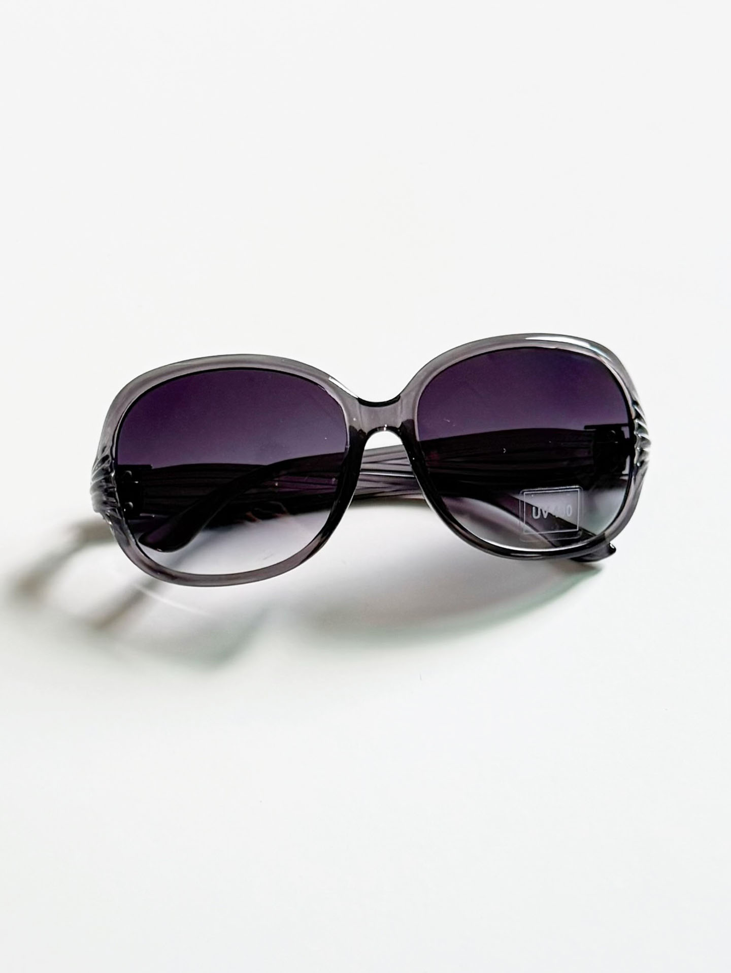 Smoky Gray Oversized Bold Oval Sunglasses
