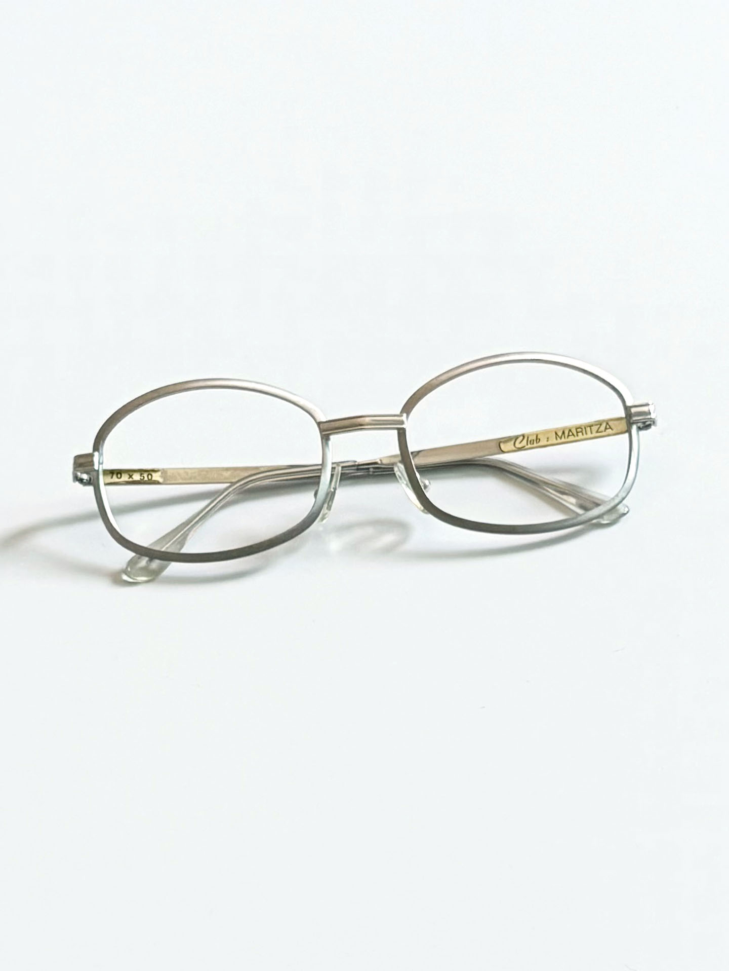 90's CLUB MARITZA Silver Metal Rounded Square Glasses