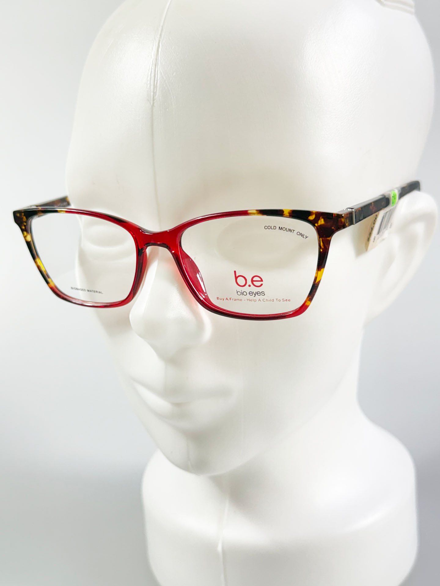 BIO EYES Red Tortoise Two-Tone Acetate Square Glasses