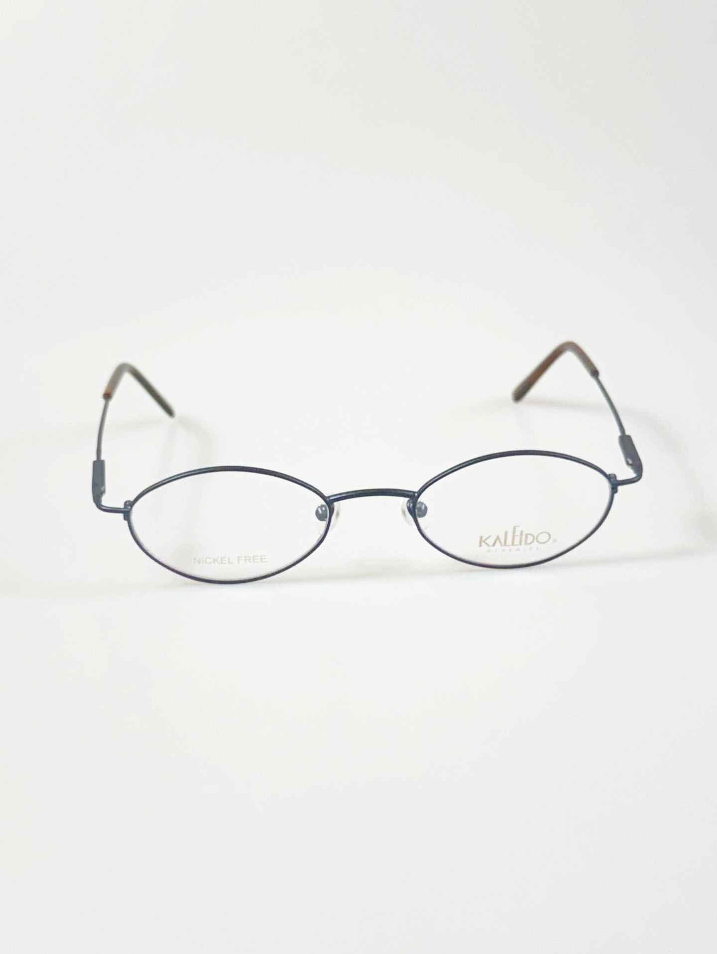 90’s KALEIDO Deep Blue Slim Oval Metal Glasses