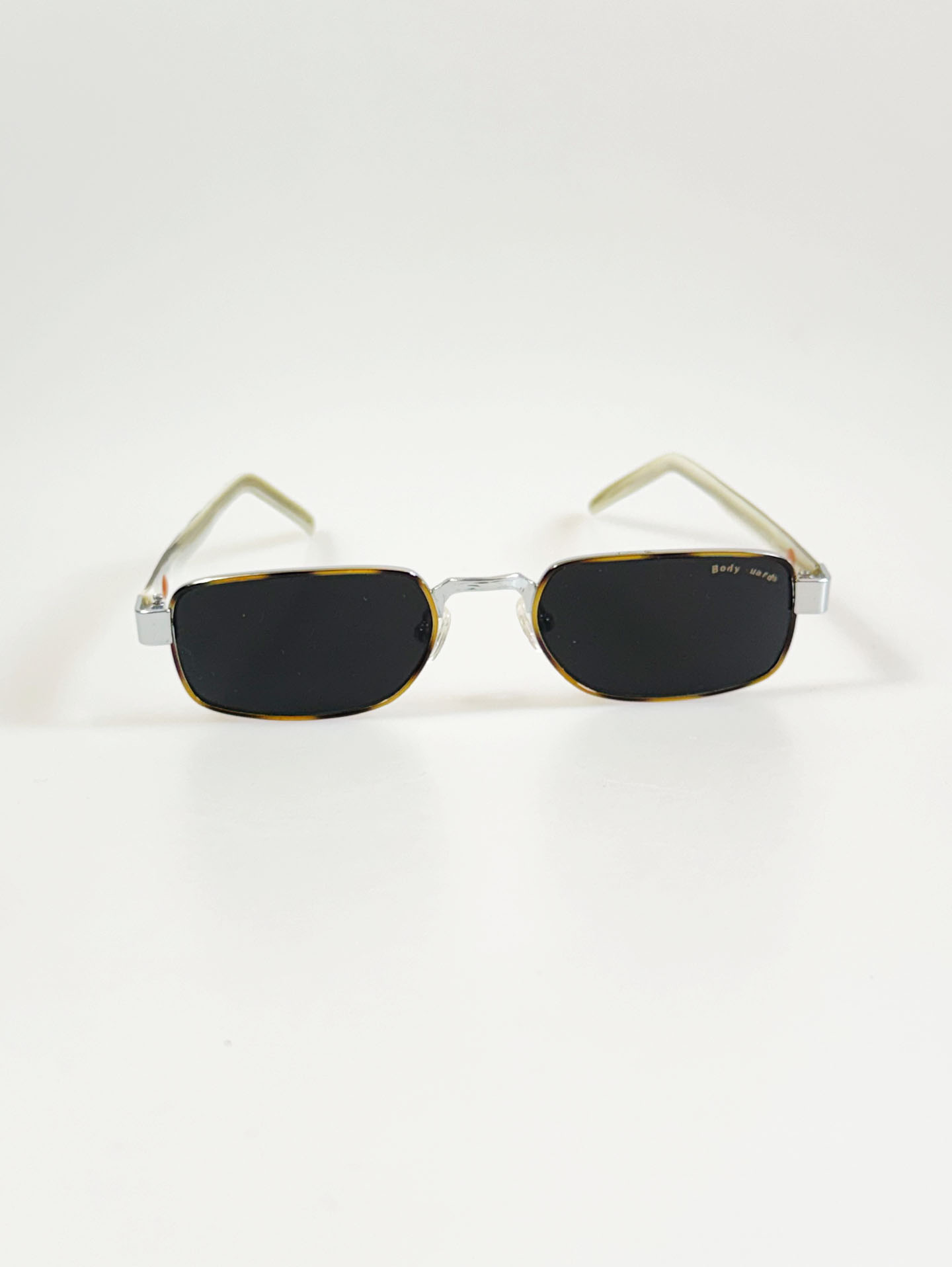 90's BODY GUARD Silver Slim Square Metal Sunglasses