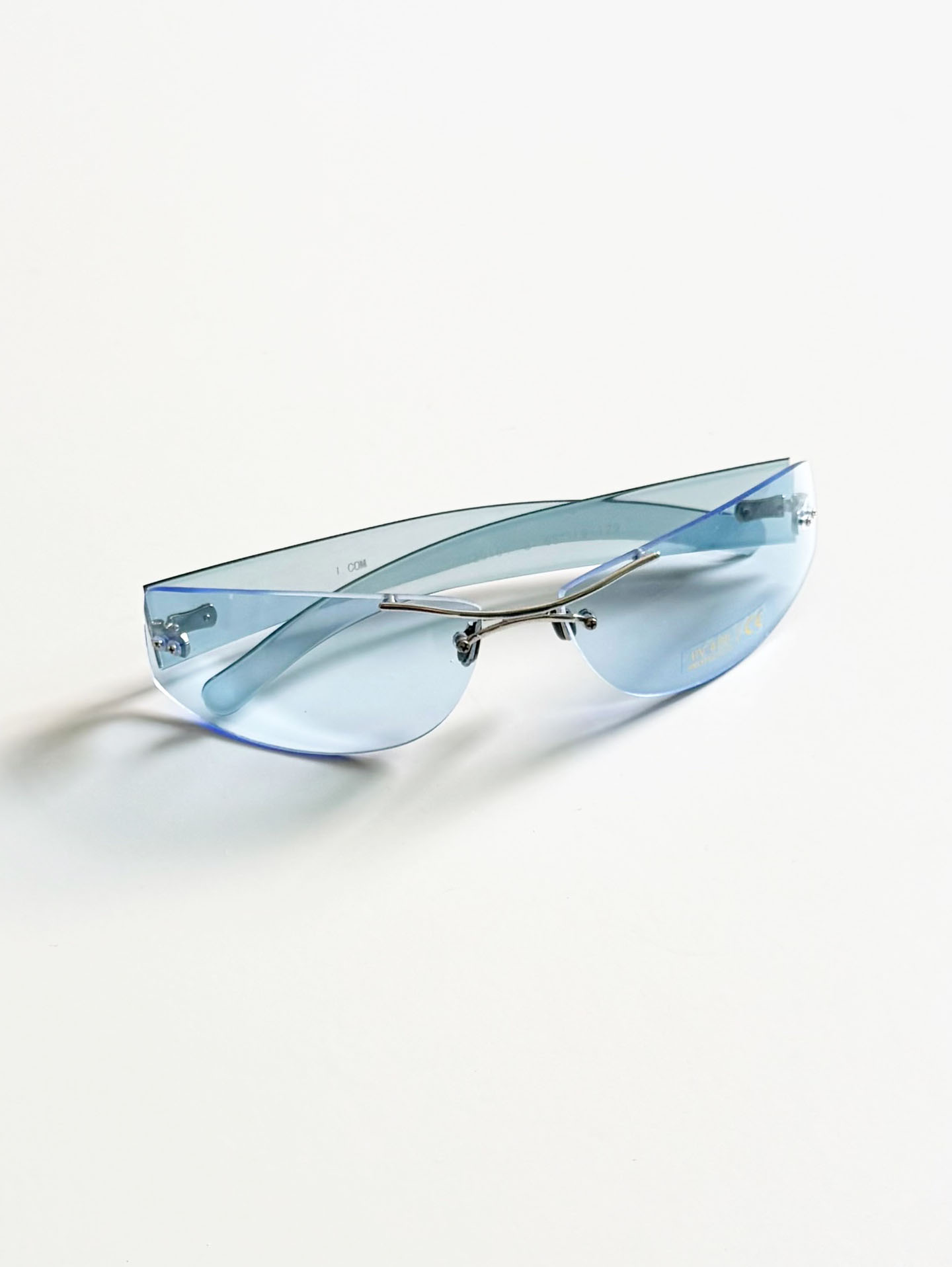 I.COM Rimless Wraparound Square Tint Sunglasses