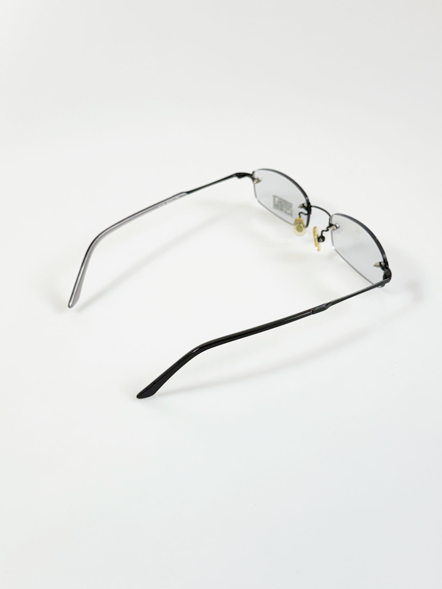 EPILOGUE Black Rimless Square Metal Frame Glasses
