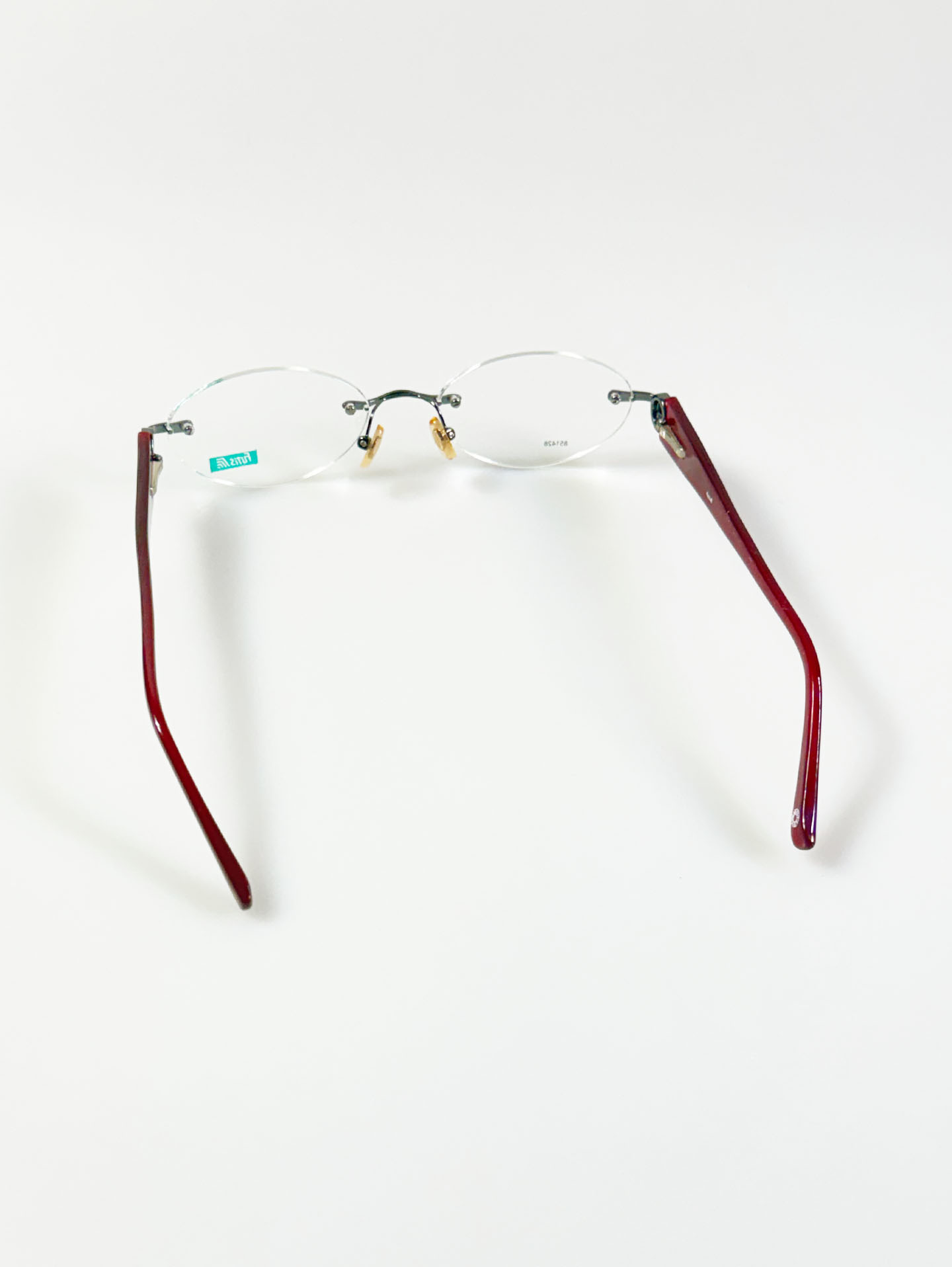 90's FUTIS Rimless Oval Metal Frame Glasses