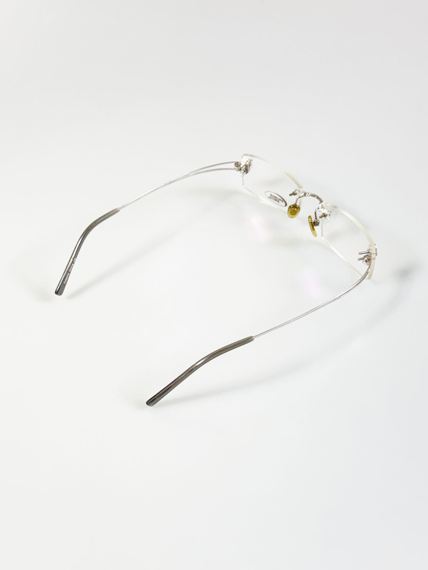 EPILOGUE Rimless Square Silver Metal Frame Glasses