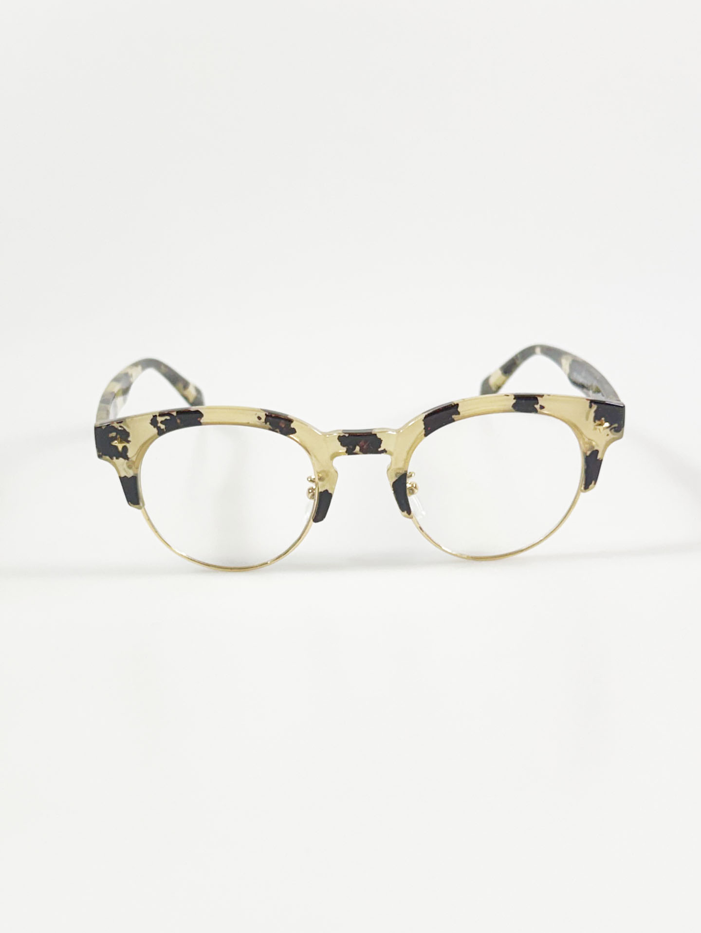 Marble Havana Browline Round Combi Glasses