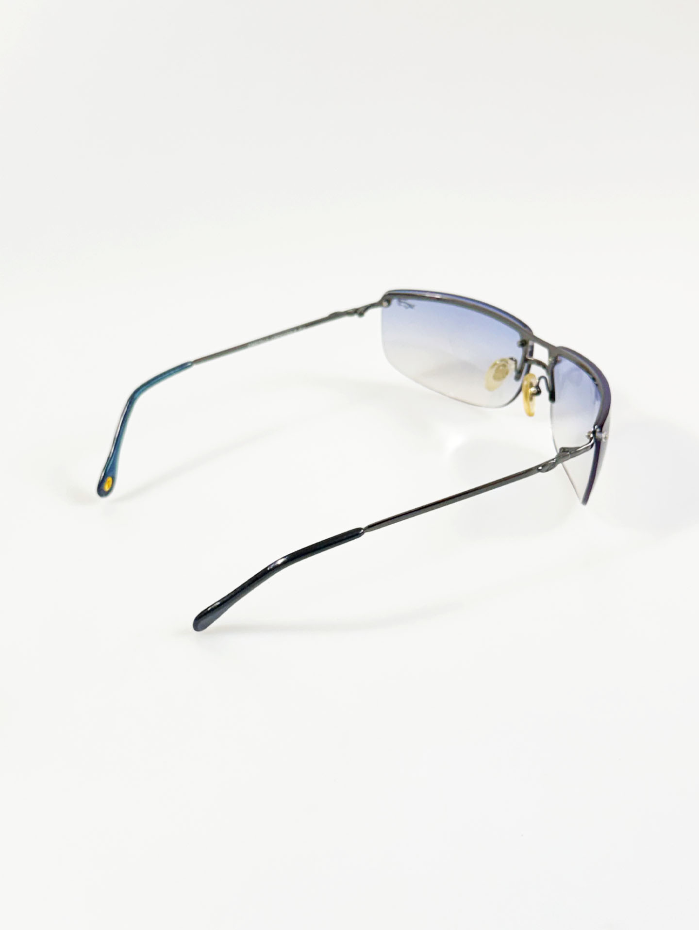 90's Cartelo Rimless Double Bridge Square Metal Tint Sunglasses