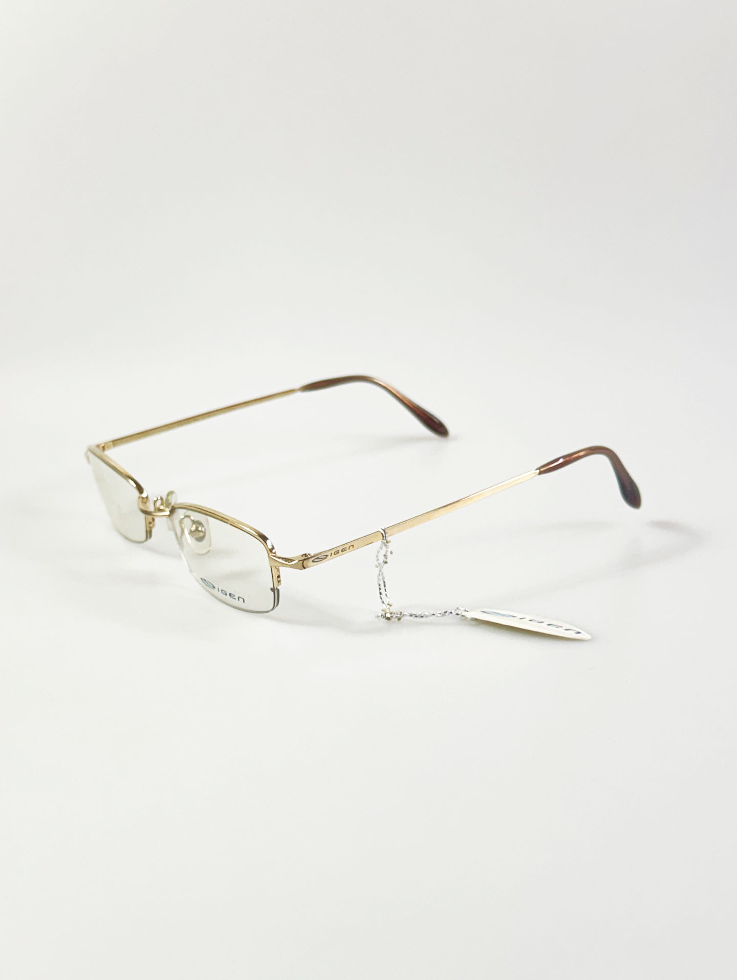 IGEN Gold Half-Rim Square Metal Frame Glasses