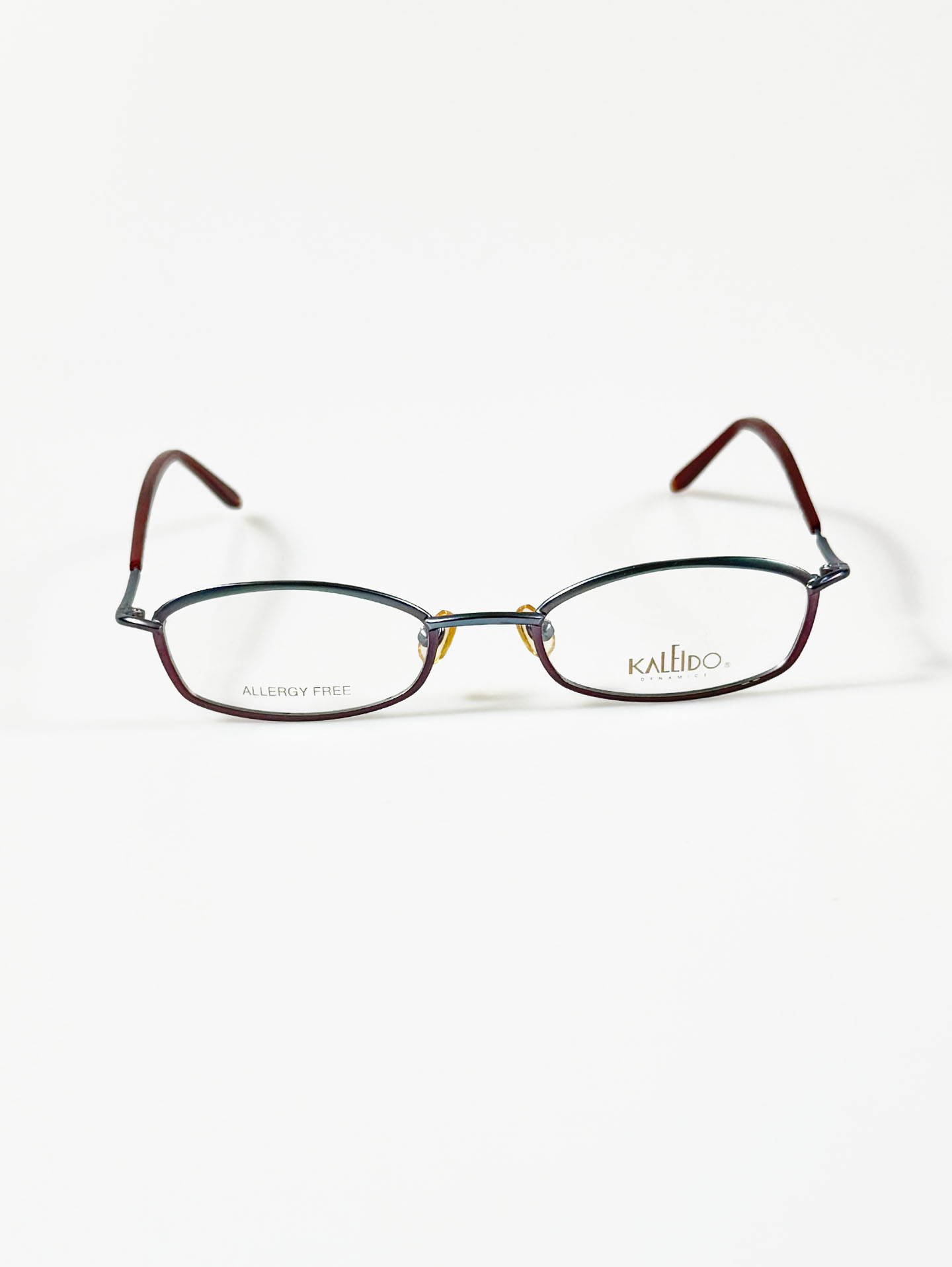 90's KALEIDO Slim Square Dual Tone Metal Frame Glasses