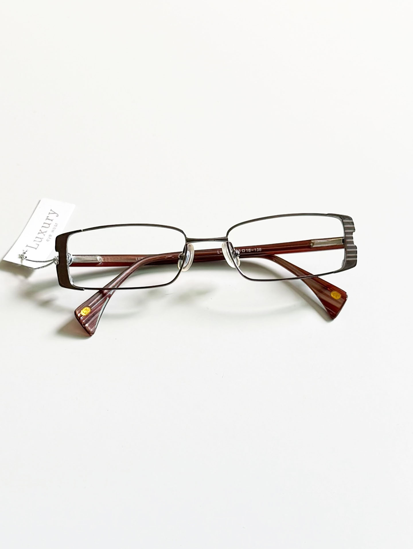 LUXURY EYEWEAR Slim Square Metal Glasses