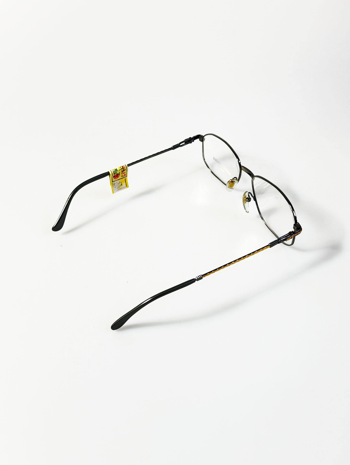 90's MIER DE PARIS Titanium Slim Square Metal Frame Glasses