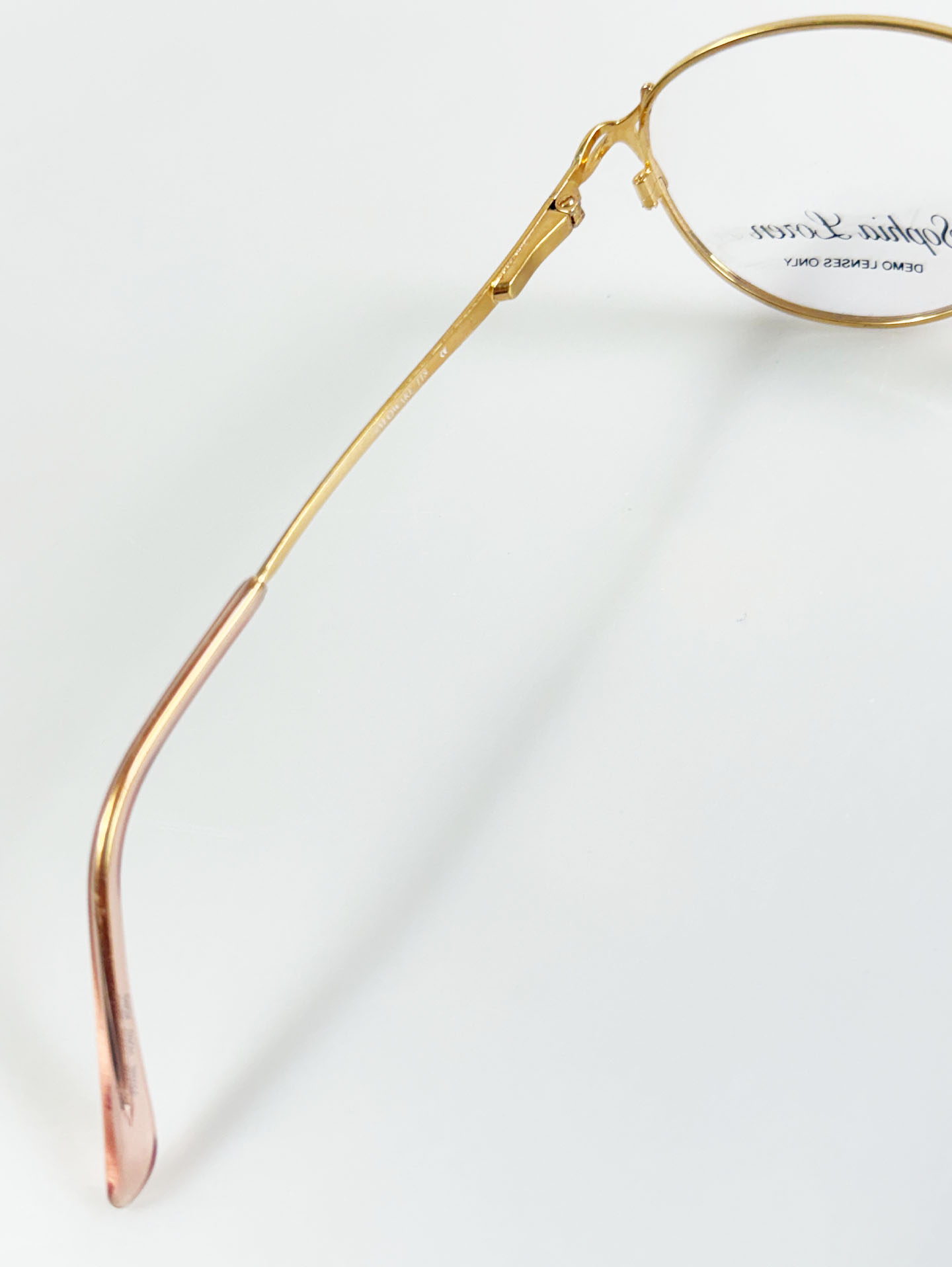 Sophia Loren Gold Slim Oval Metal Frame Glasses