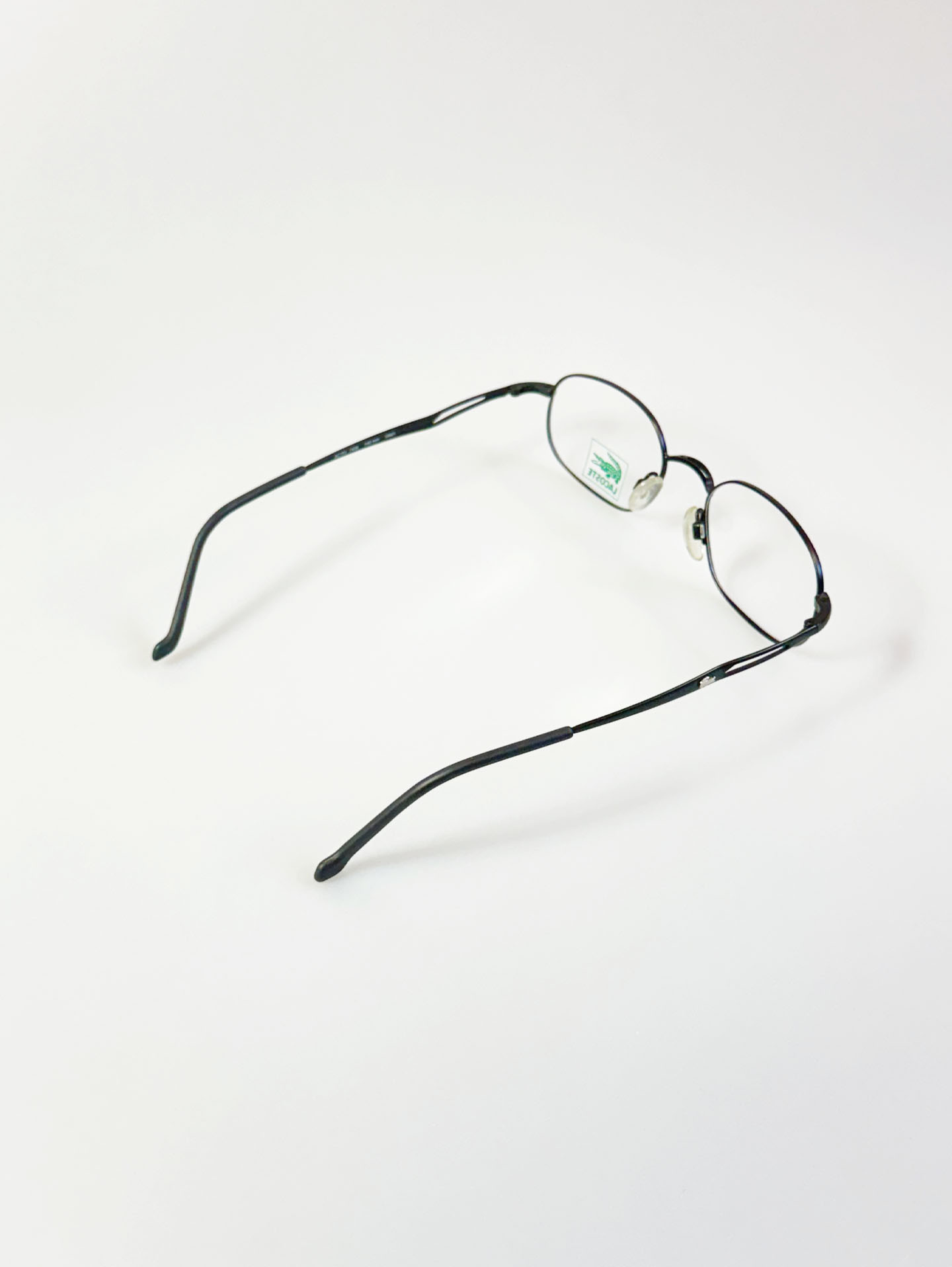 90’s LACOSTE Slim Oval Matte Black Metal Glasses