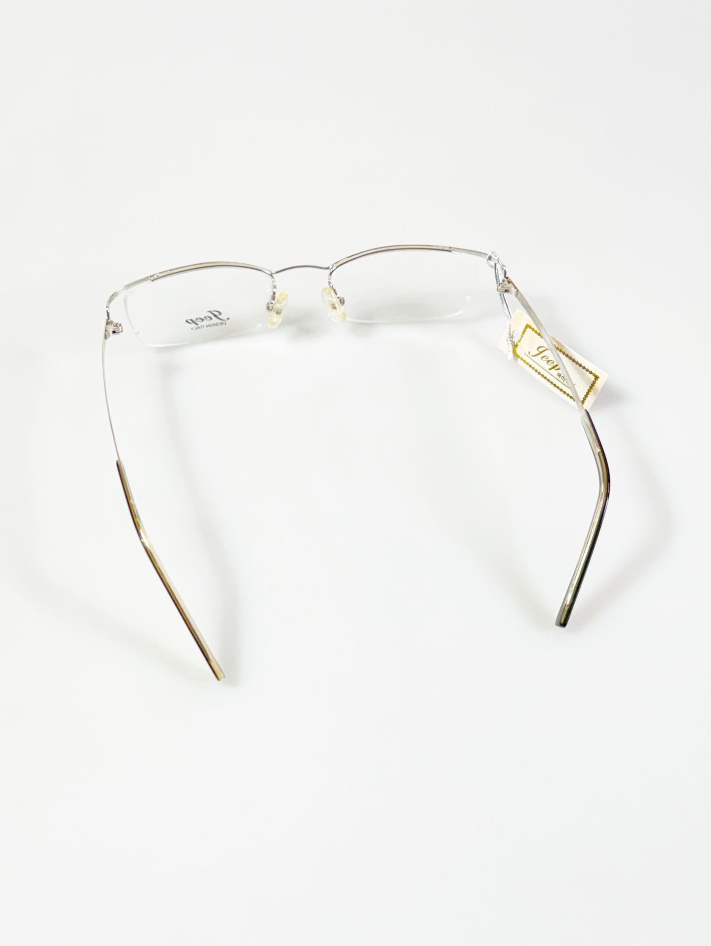 Jeep Silver Square Half-Rim Metal Glasses