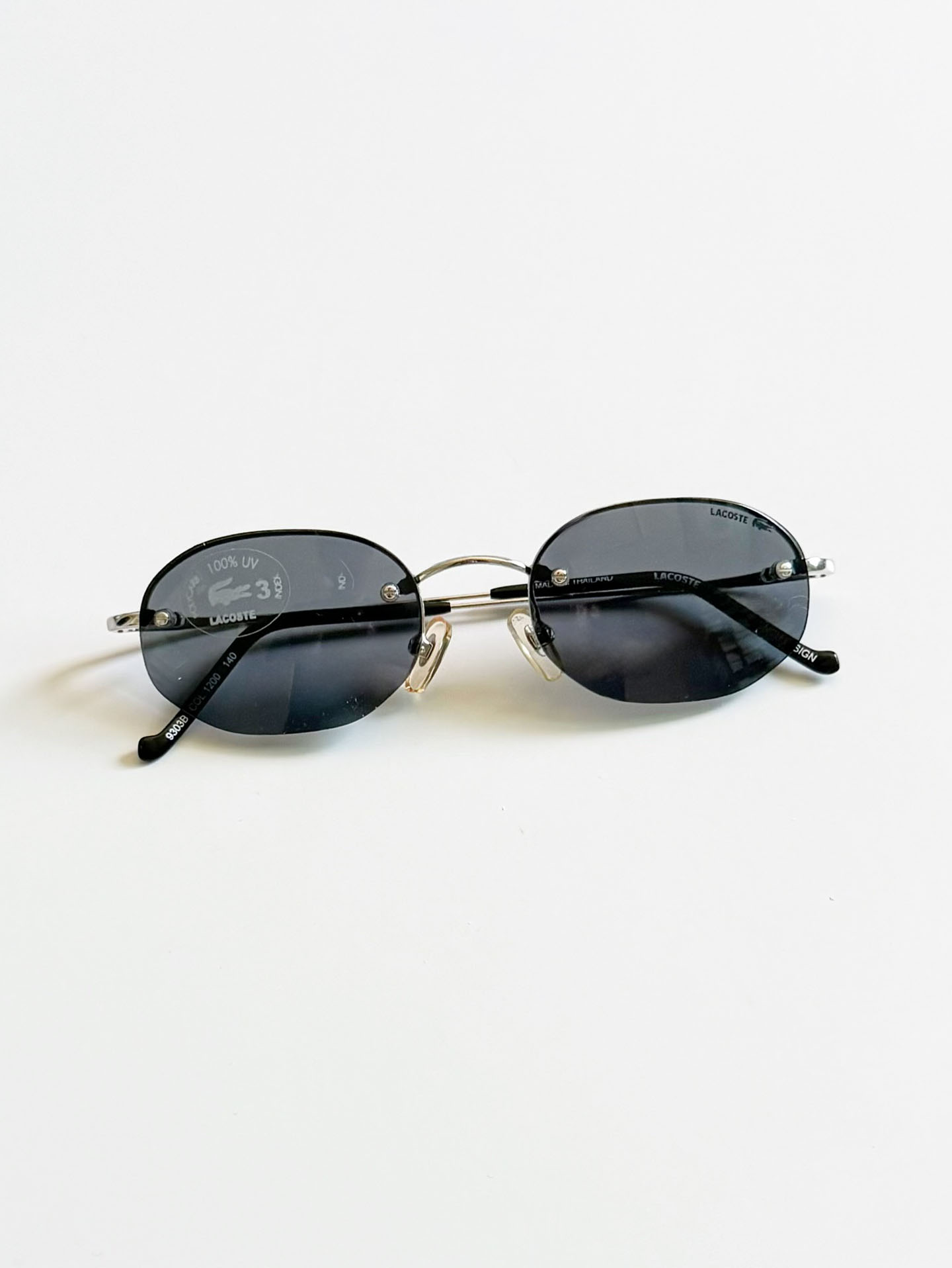 90's LACOSTE Rimless Metal Oval Sunglasses