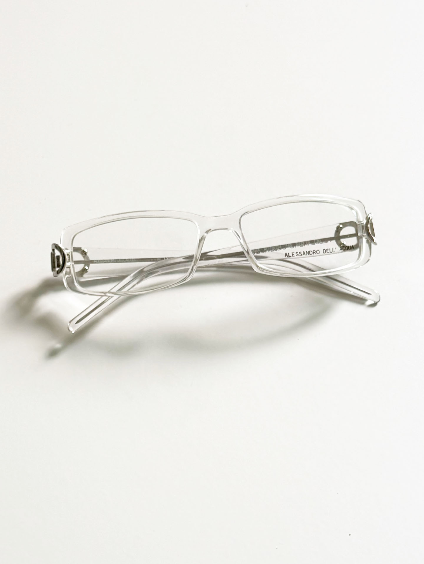 ALESSANDRO DELL'ACQUA Clear Square Horn-Rim Frame Glasses