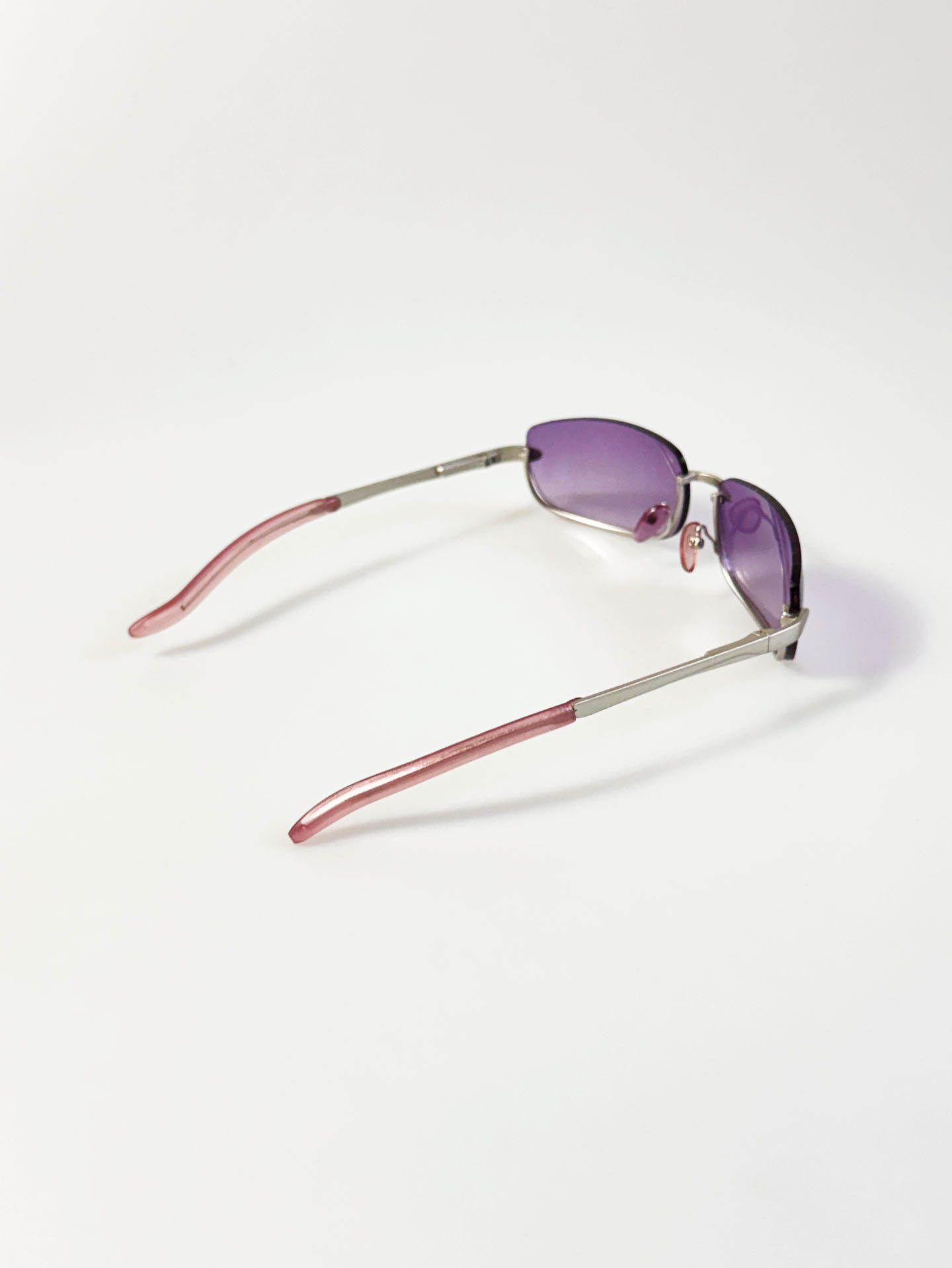 Silver Rimless Square Metal Tint Sunglasses