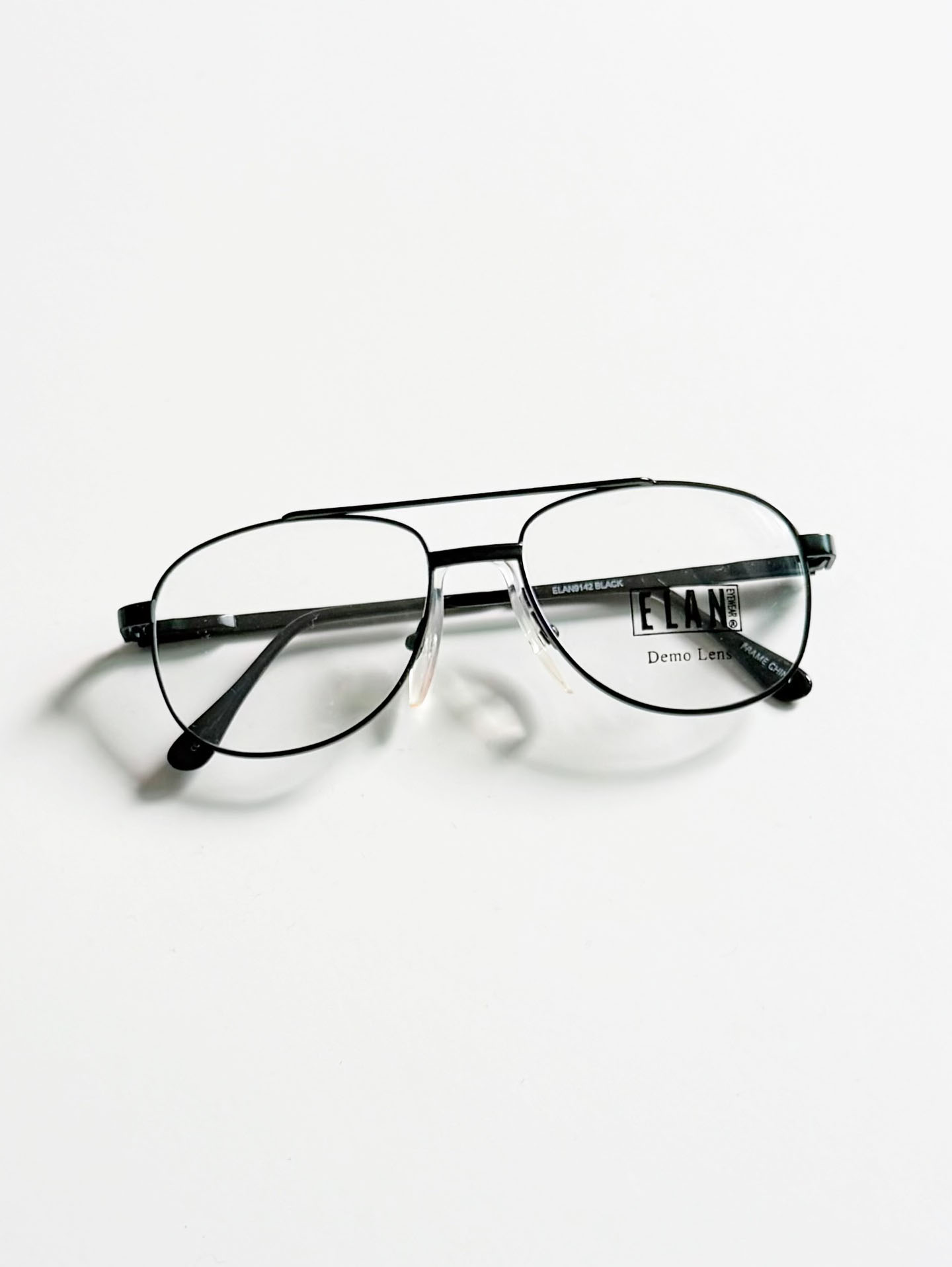 90's ELAN Black Aviator Metal Glasses