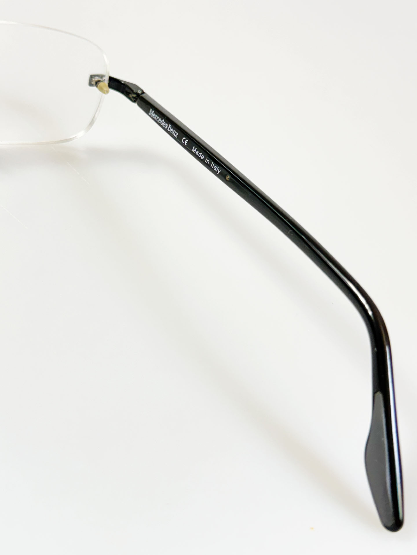 MERCEDES-BENZ Black Rimless Square Frame Glasses