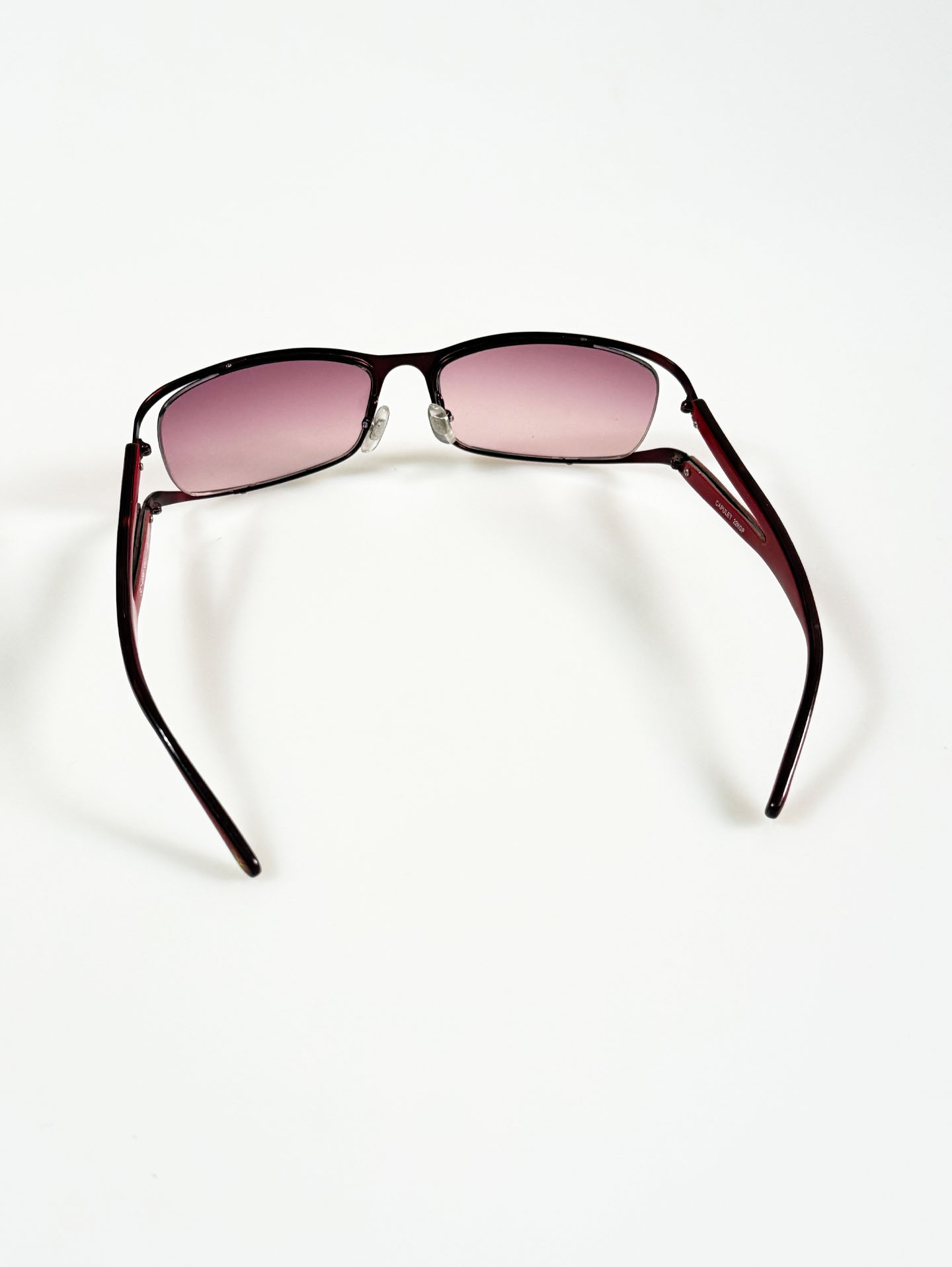CAPULET Burgundy Red Square Metal Tint Sunglasses