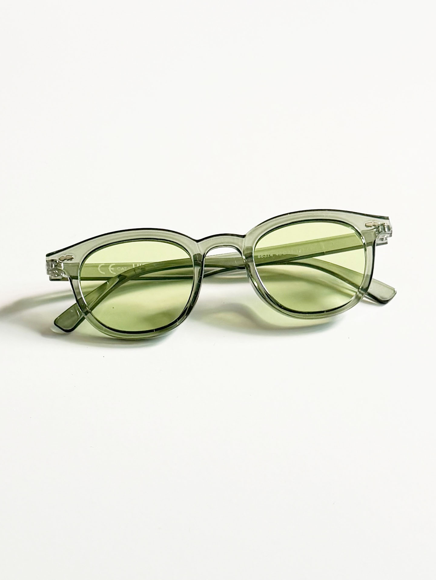 Smoke Olive Clear Bold Round Frame Tint Sunglasses