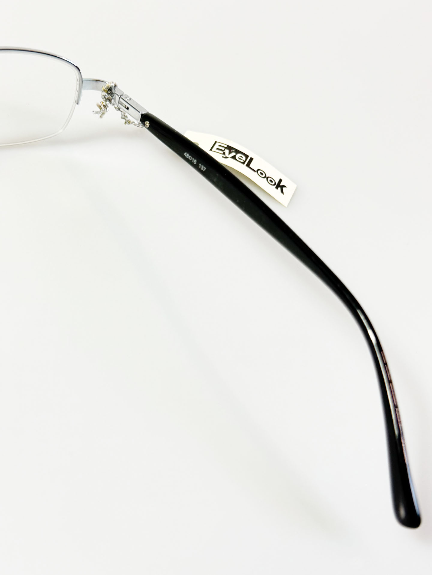 EyeLook Silver Square Half Rim Metal Glasses