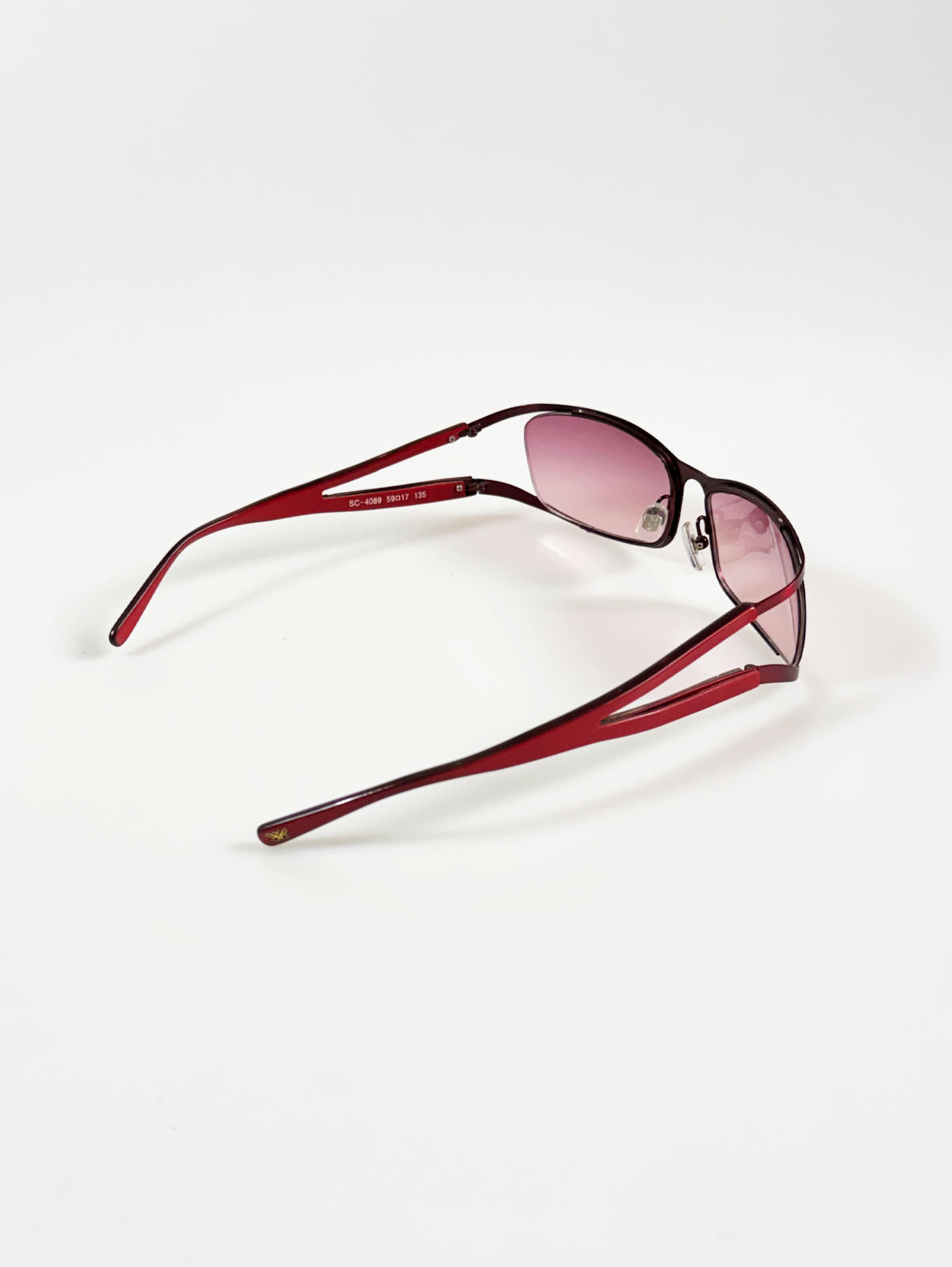 CAPULET Burgundy Red Square Metal Tint Sunglasses